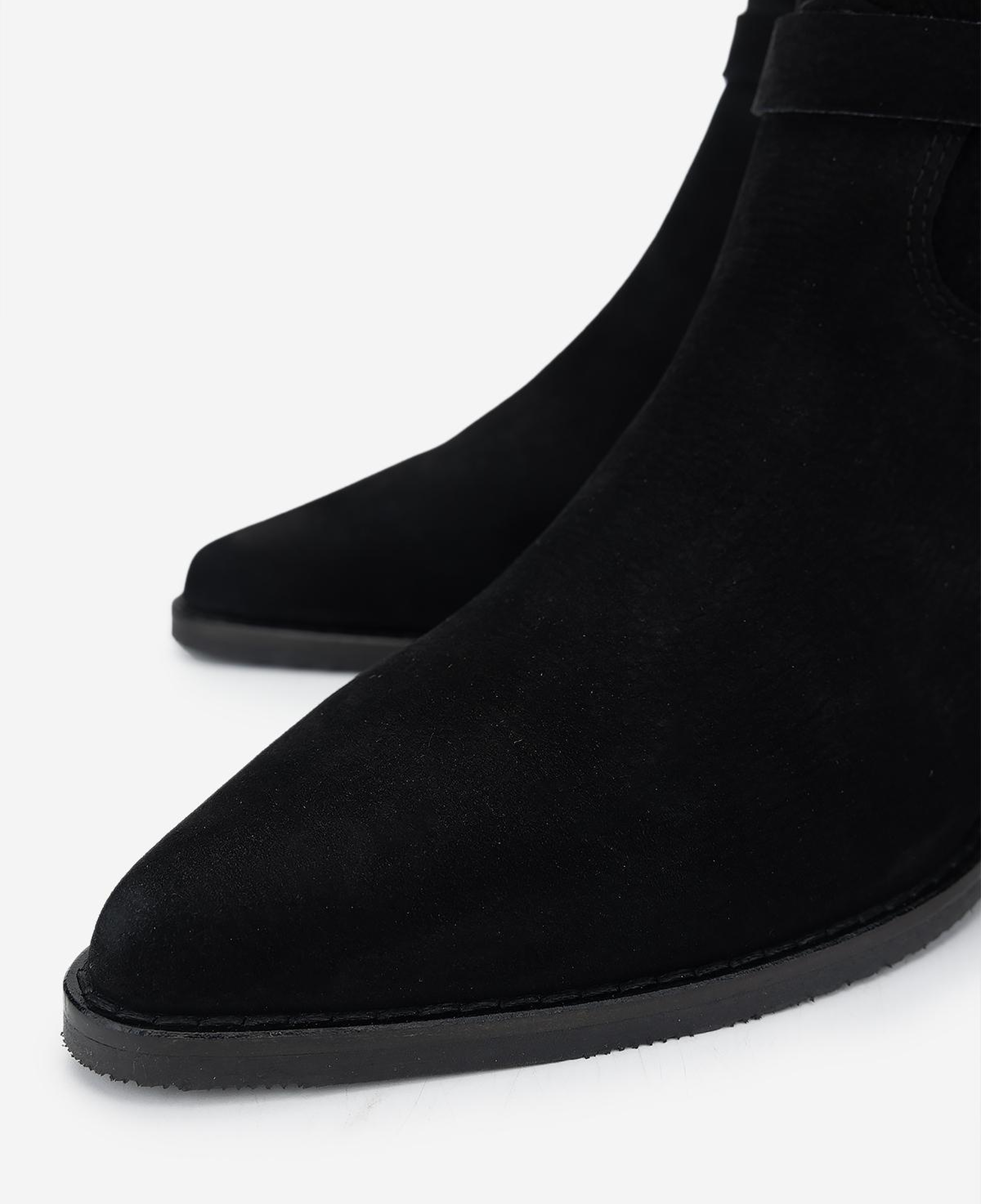 Valmenti Kadın Hakiki Deri Siyah Nubuk Topuklu Bot