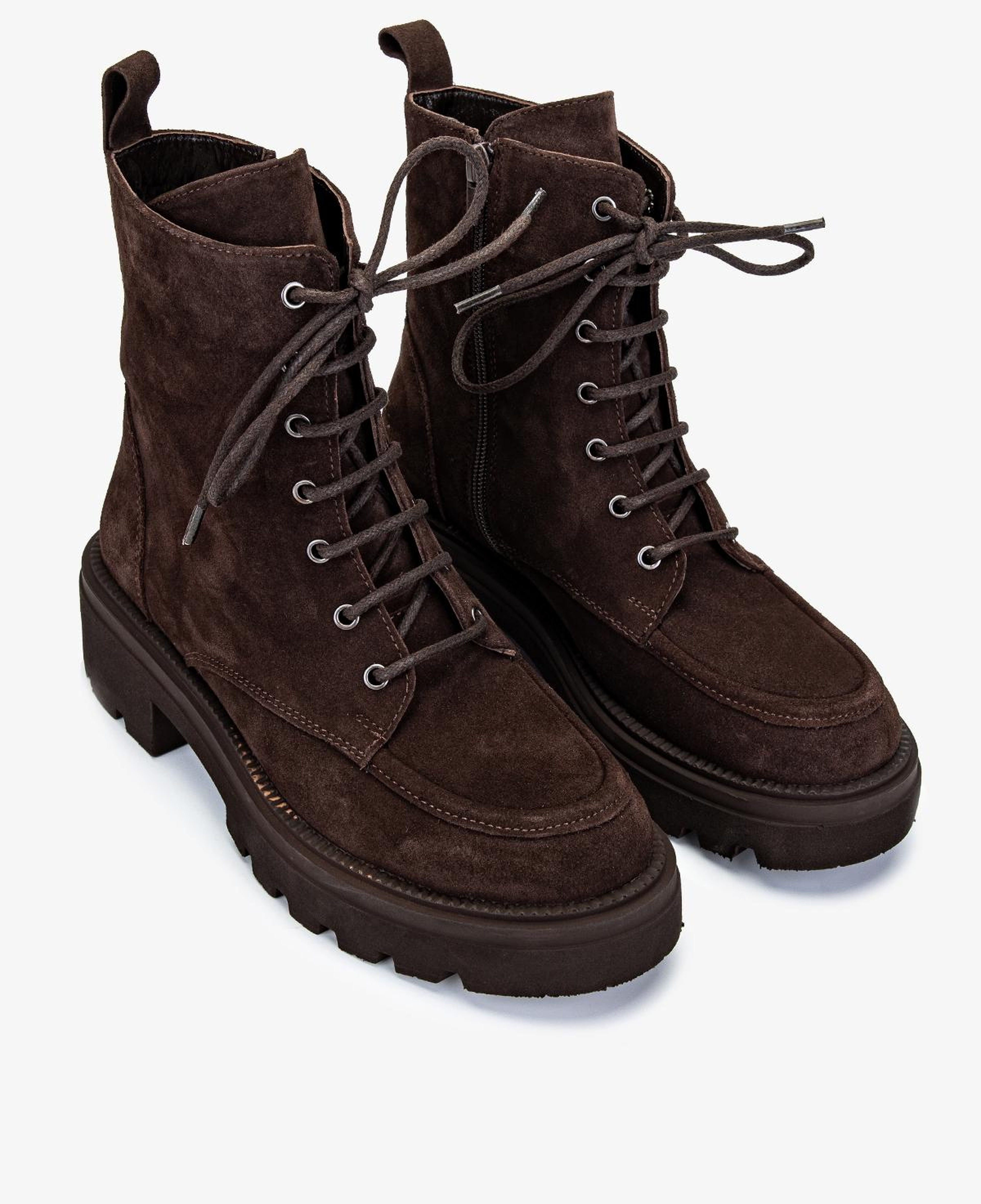 Valmenti Kadın Hakiki Deri Kahverengi Süet Düz Bot