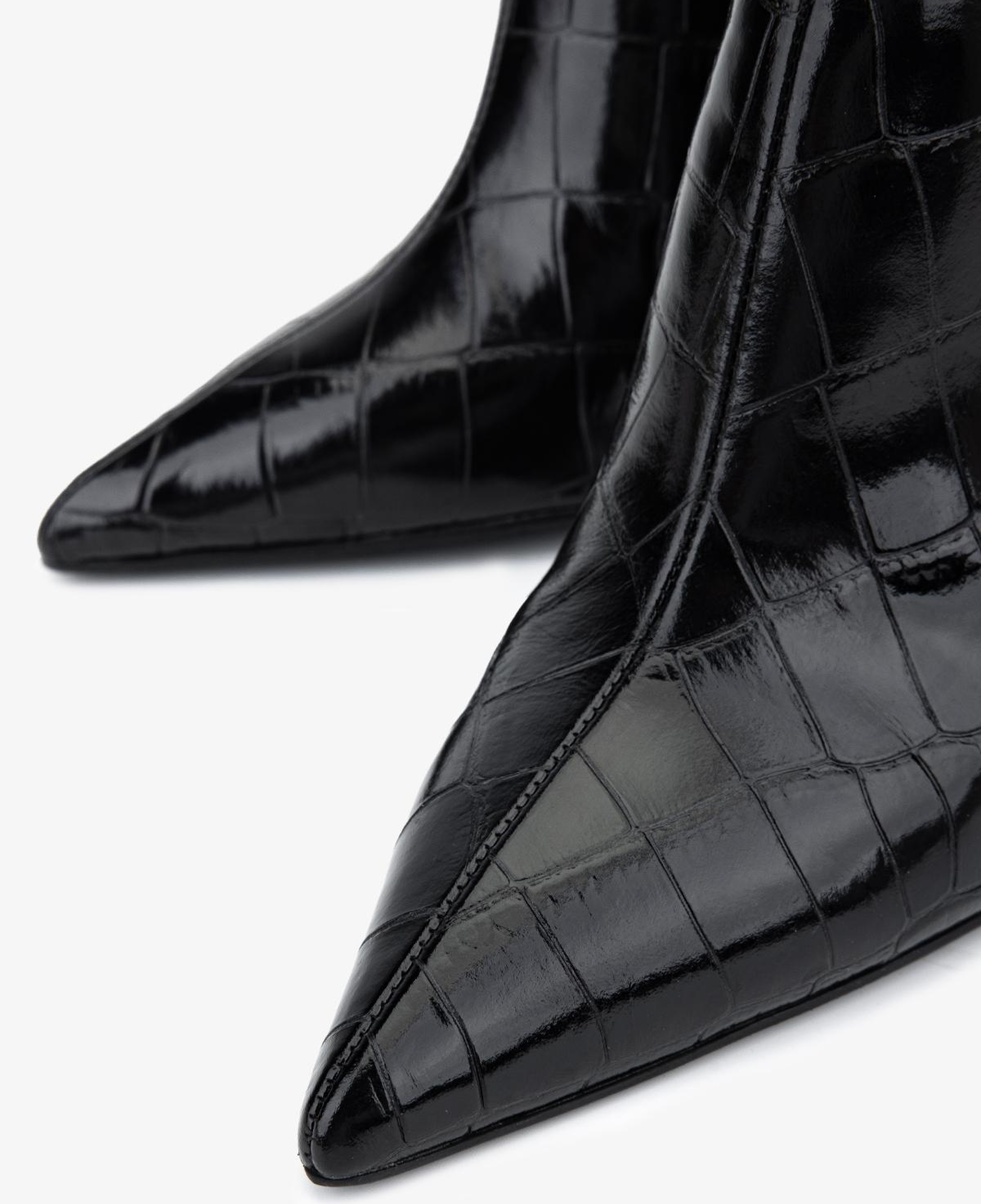 Valmenti Kadın Hakiki Deri Siyah Kroko Topuklu Bot