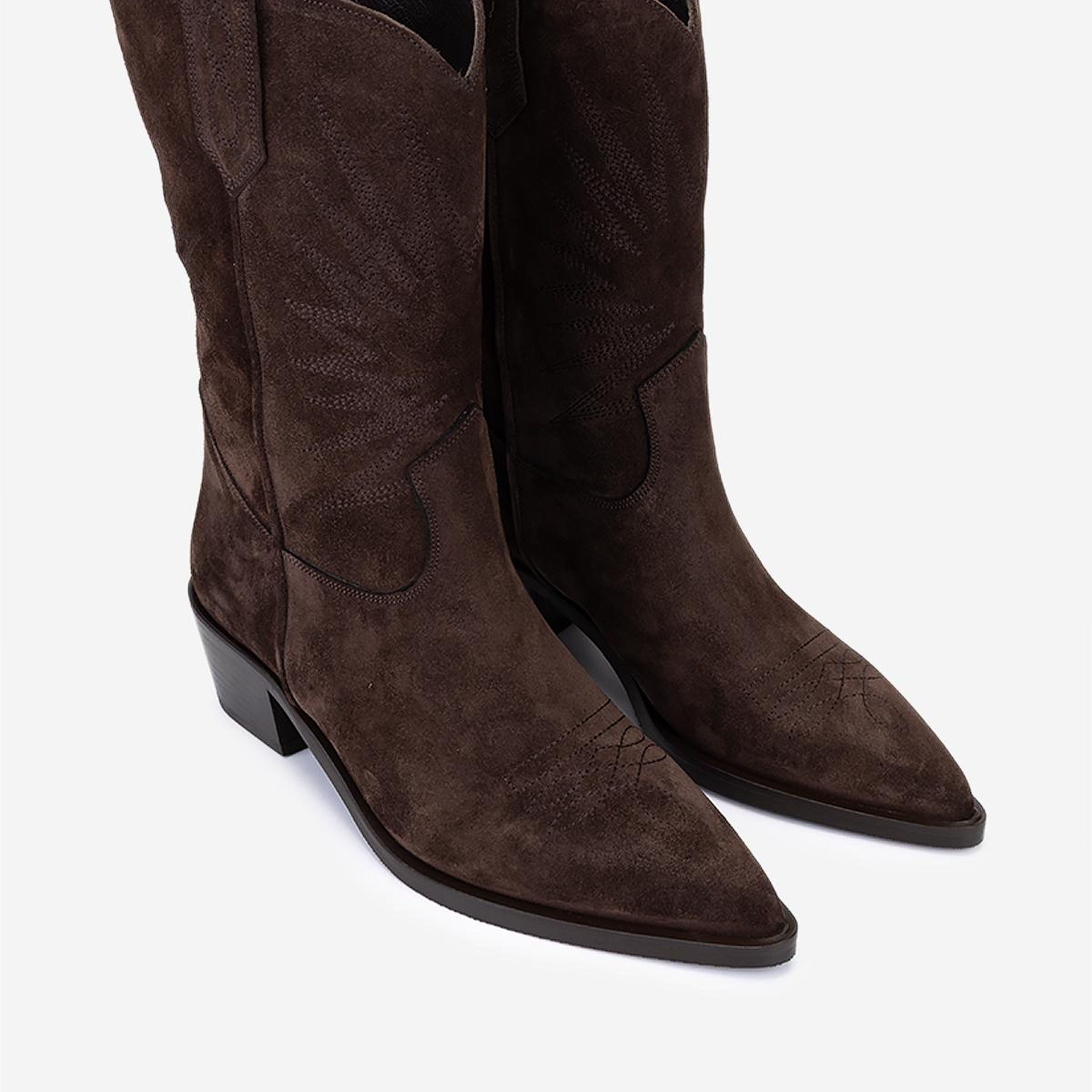 Valmenti Kadın Hakiki Deri Kahverengi Süet Western Bot