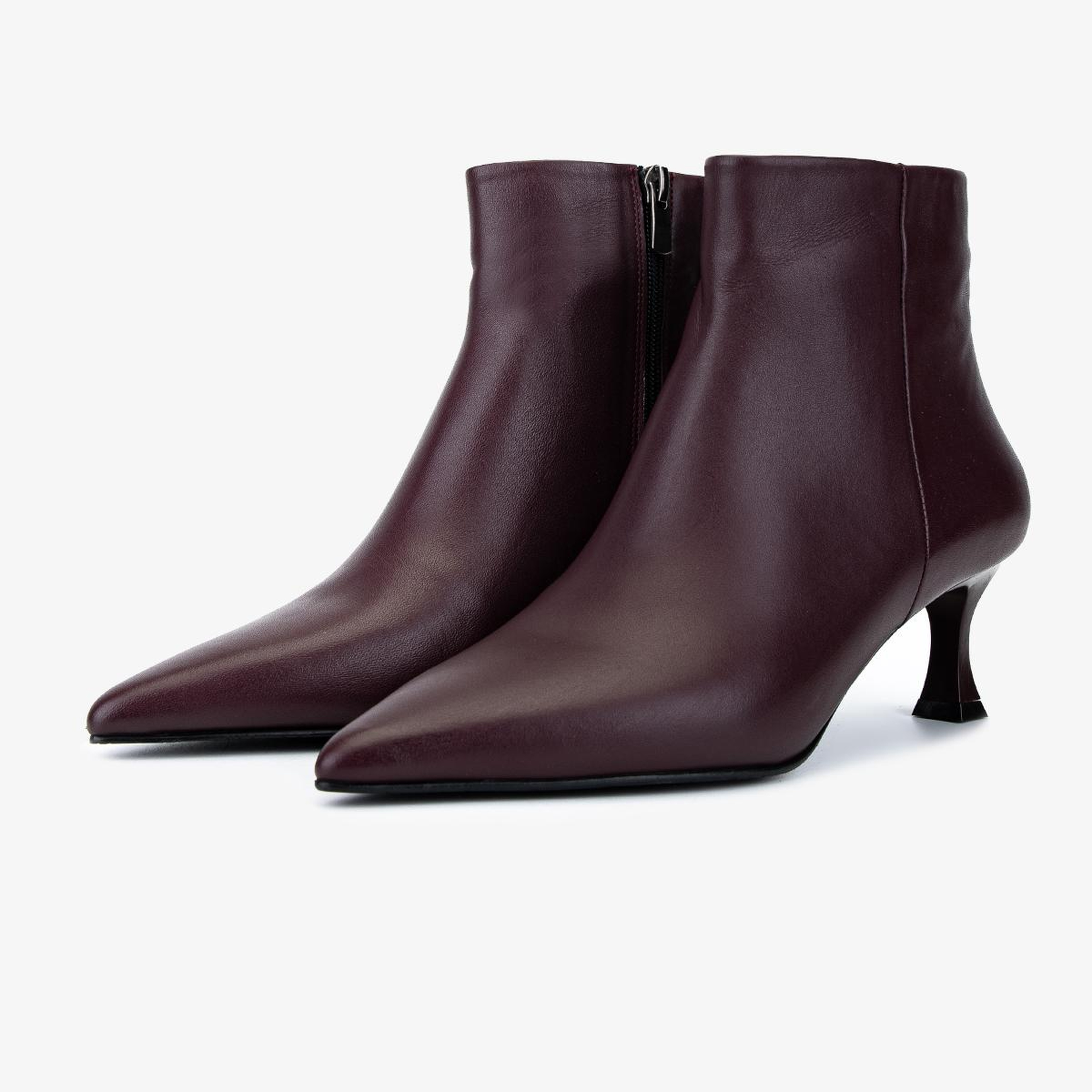 Valmenti Kadın Hakiki Deri Bordo Topuklu Bot