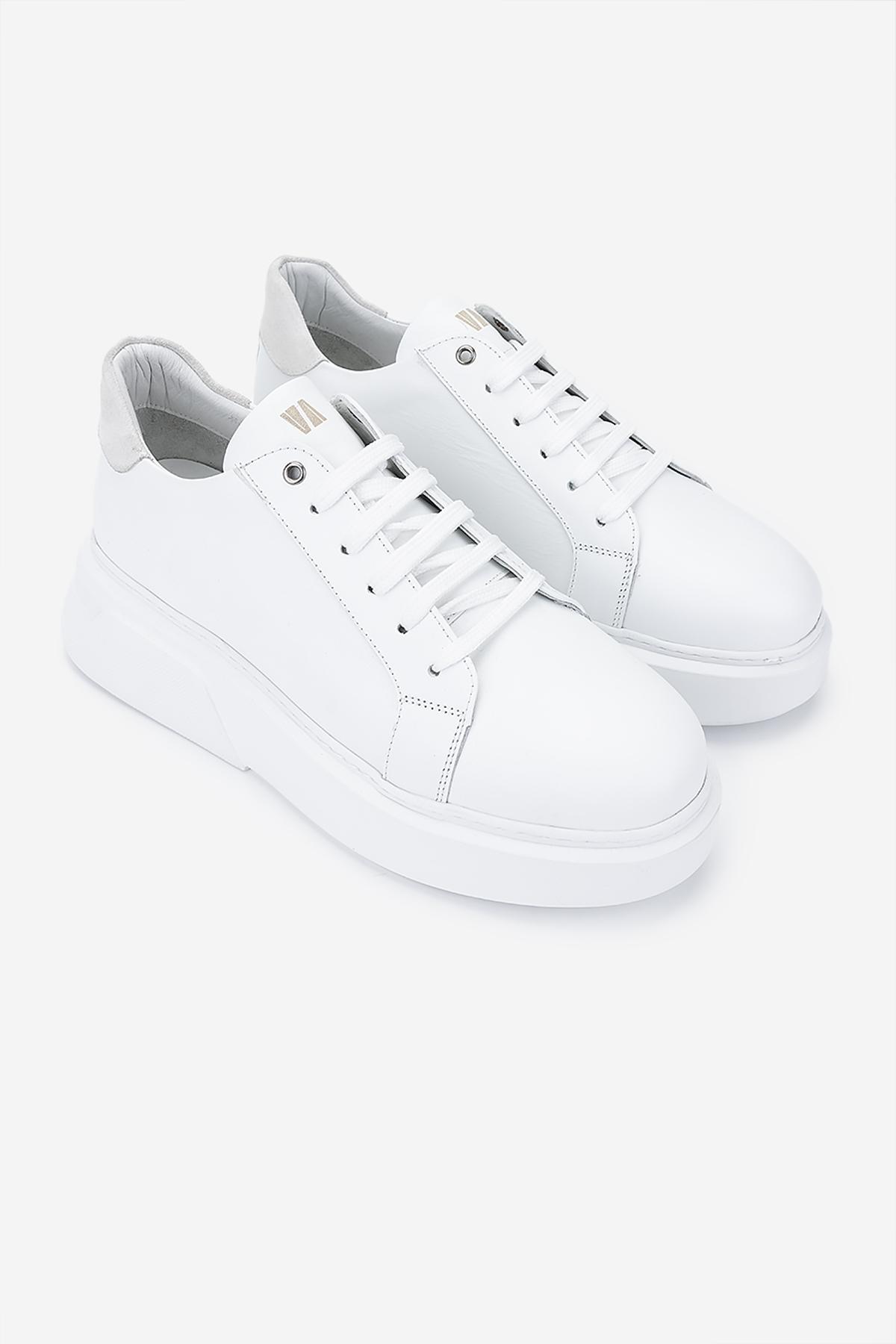 Valmenti Erkek Hakiki Deri Beyaz Sneakers & Spor Ayakkabı