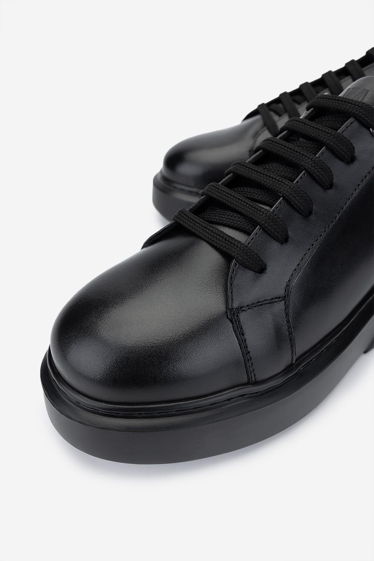 Valmenti Erkek Hakiki Deri Siyah Sneakers & Spor Ayakkabı