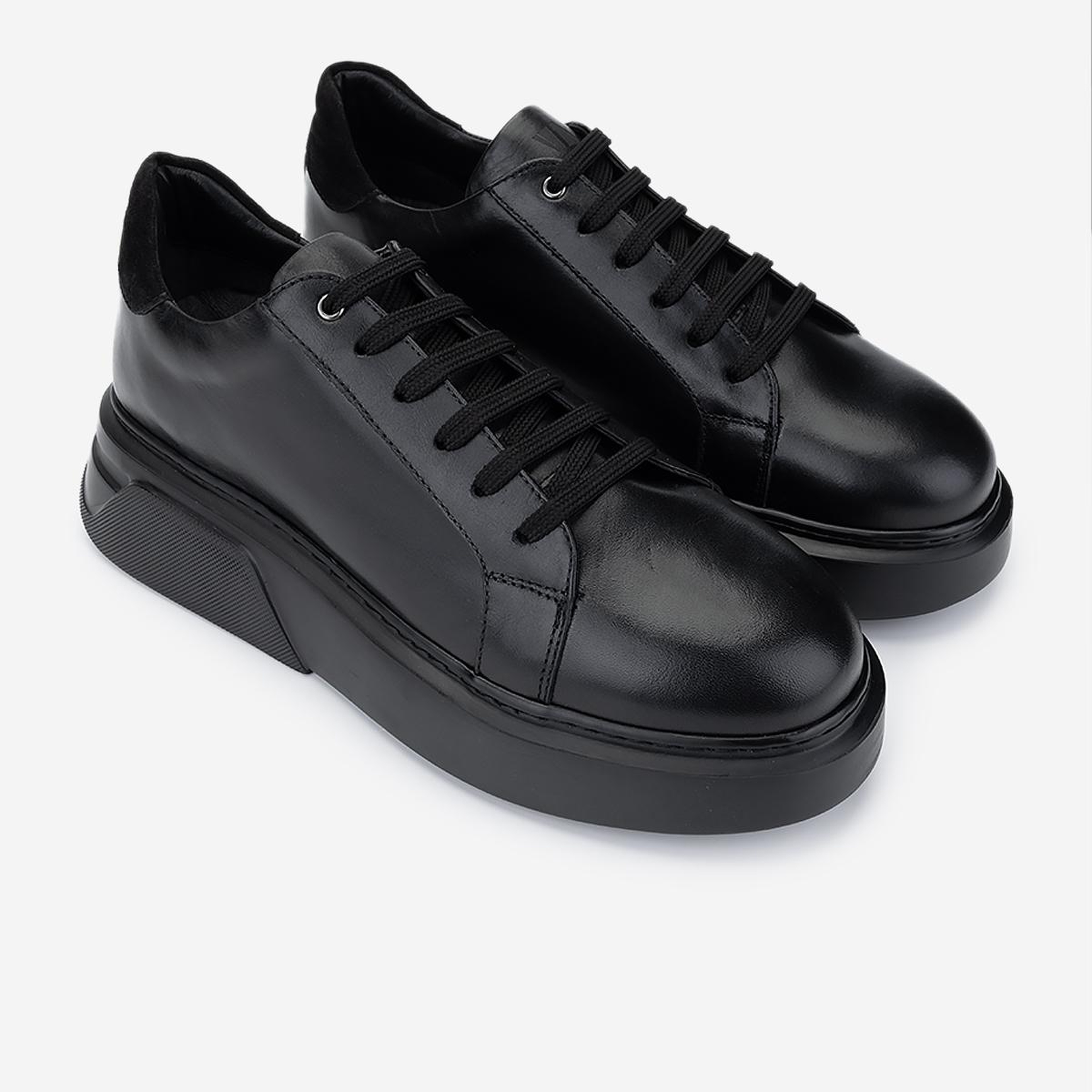 Valmenti Erkek Hakiki Deri Siyah Sneakers & Spor Ayakkabı