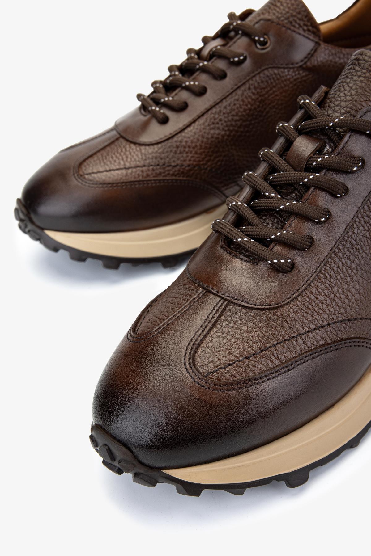 Valmenti Erkek Hakiki Deri Kahverengi Sneakers & Spor Ayakkabı