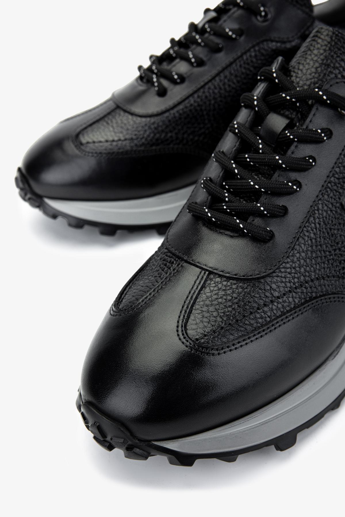 Valmenti Erkek Hakiki Deri Siyah Sneakers & Spor Ayakkabı