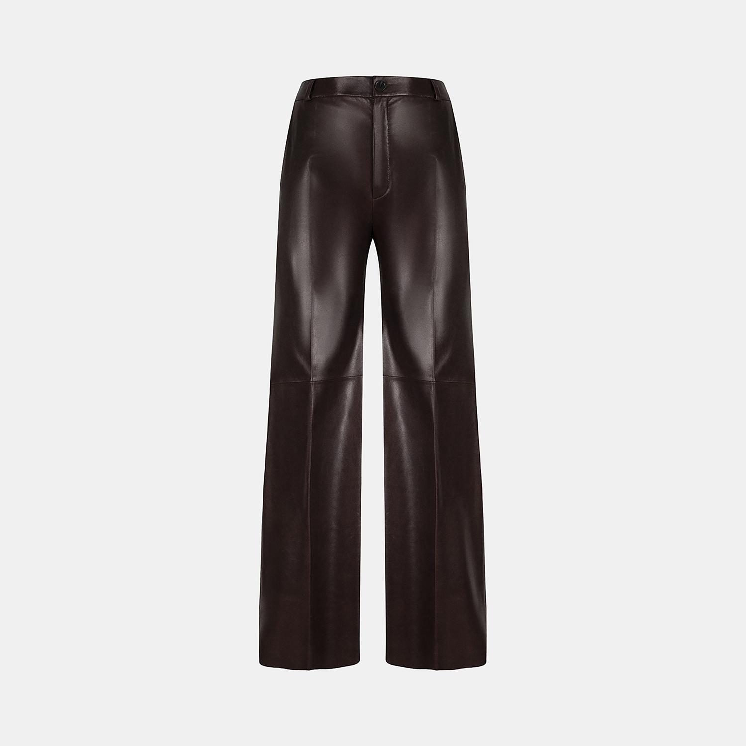 Kadın Bordo Deri Pantolon