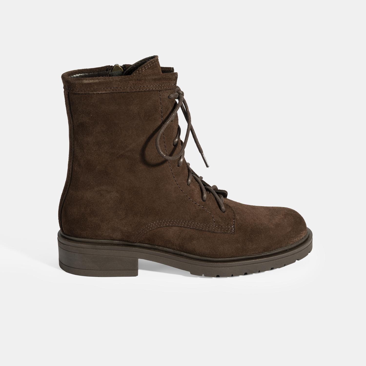 Kadın Kahve Bağcık Detaylı Süet Bot