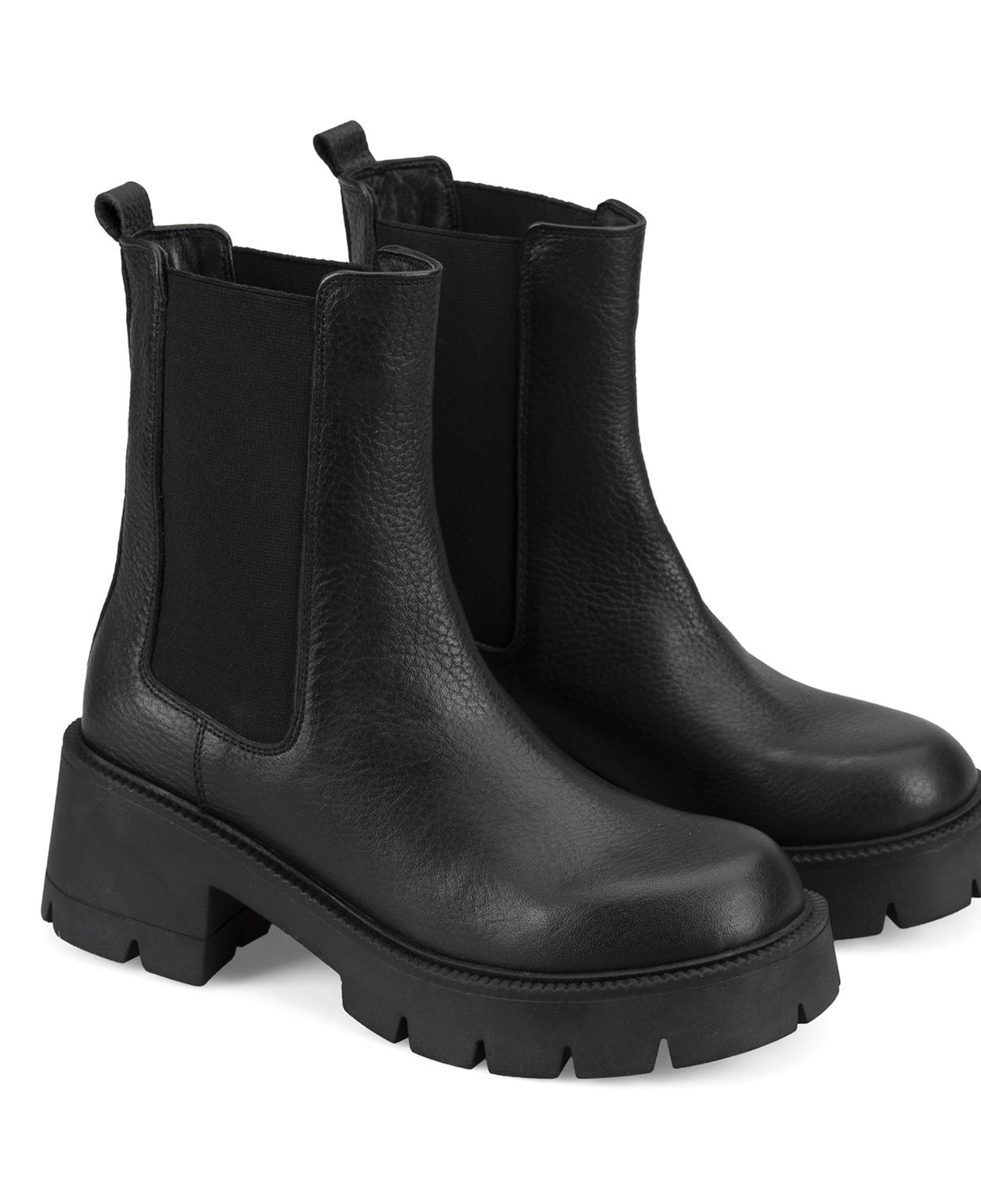 Kadın Siyah Topuklu Deri Bot