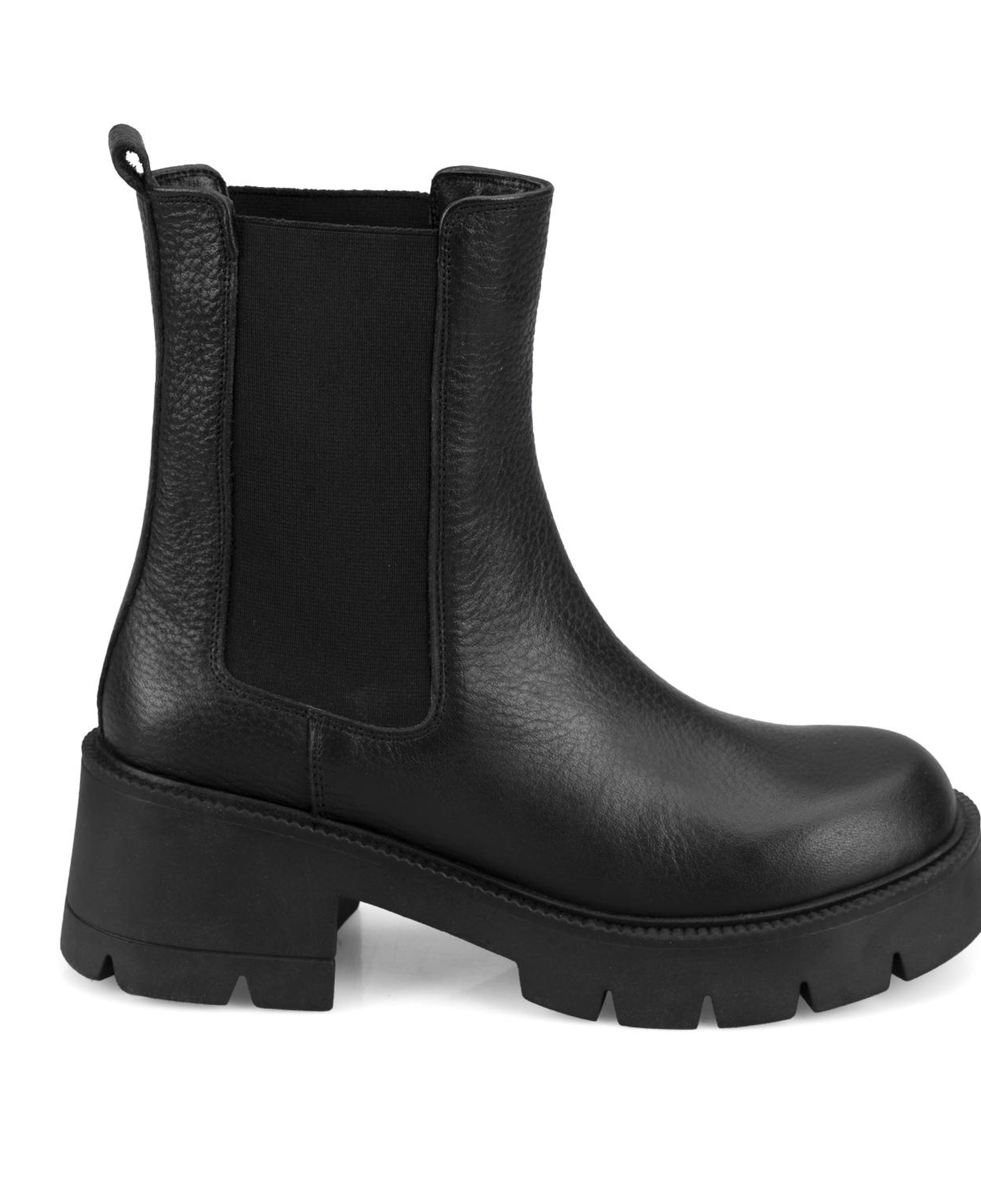 Kadın Siyah Topuklu Deri Bot