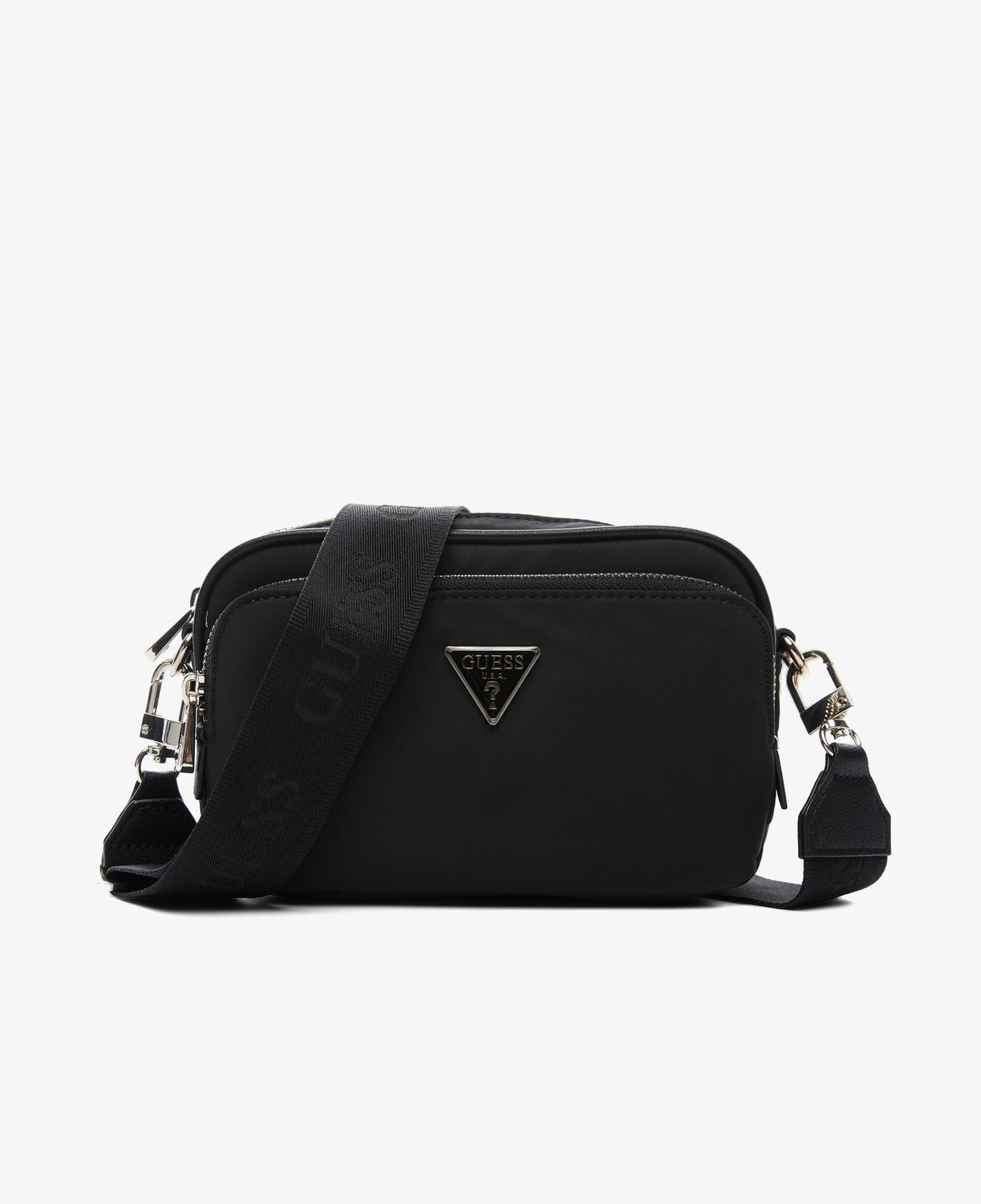 Guess Eco Gemma Tote Crossbody Camera Kadın Siyah Çapraz Çanta