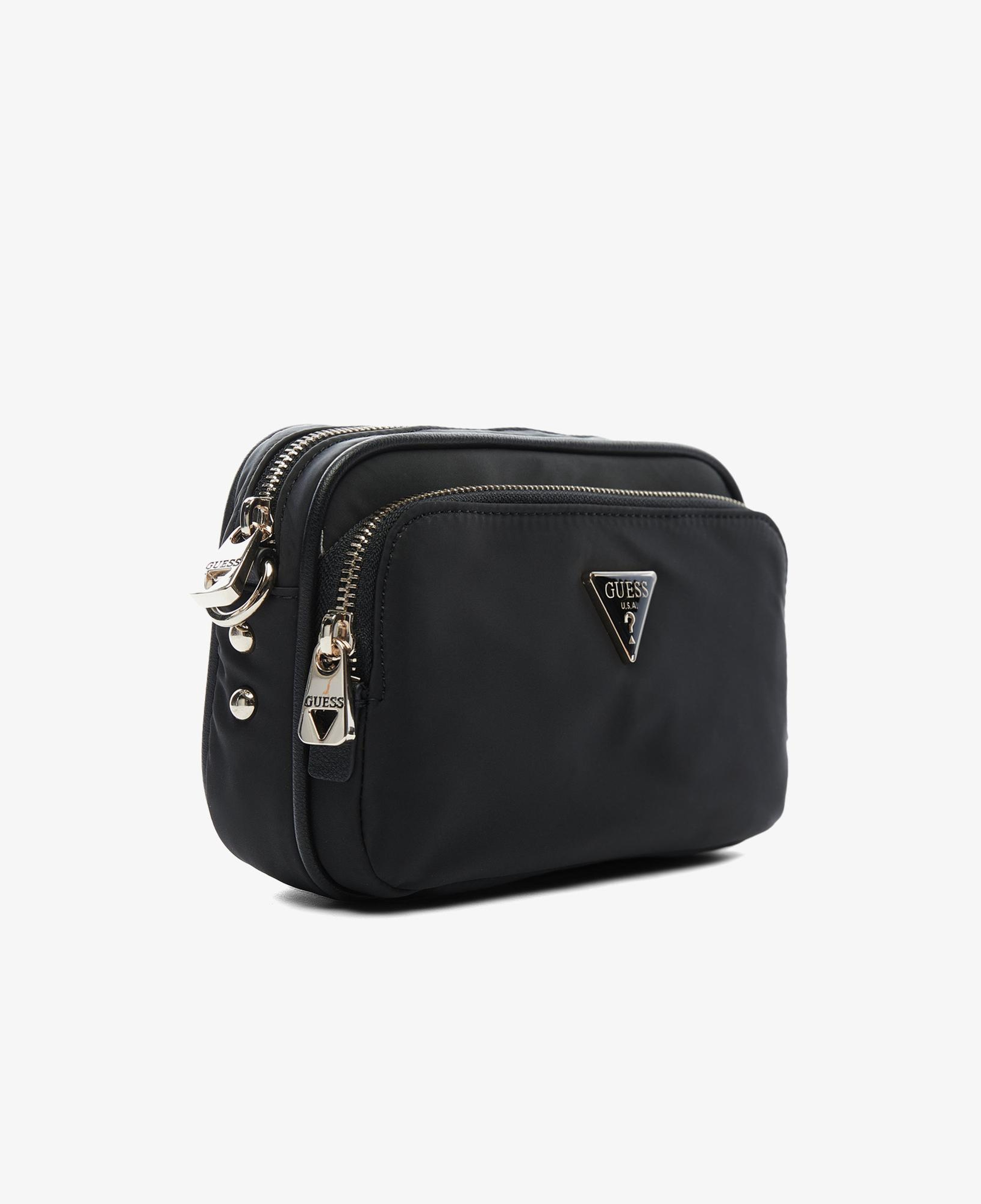 Guess Eco Gemma Tote Crossbody Camera Kadın Siyah Çapraz Çanta