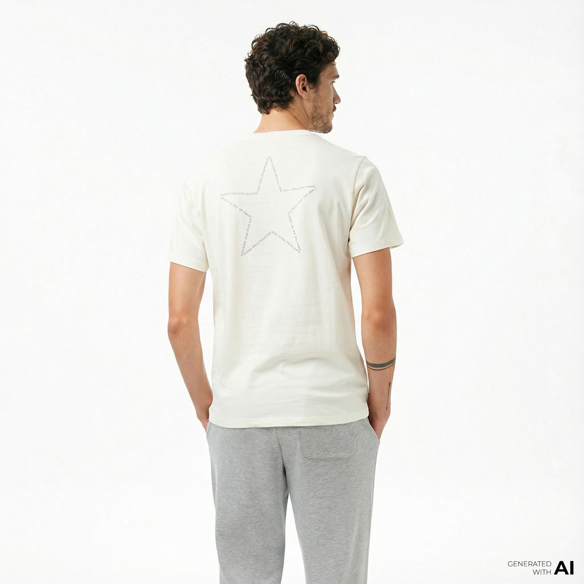 Converse Erkek Krem T-Shirt