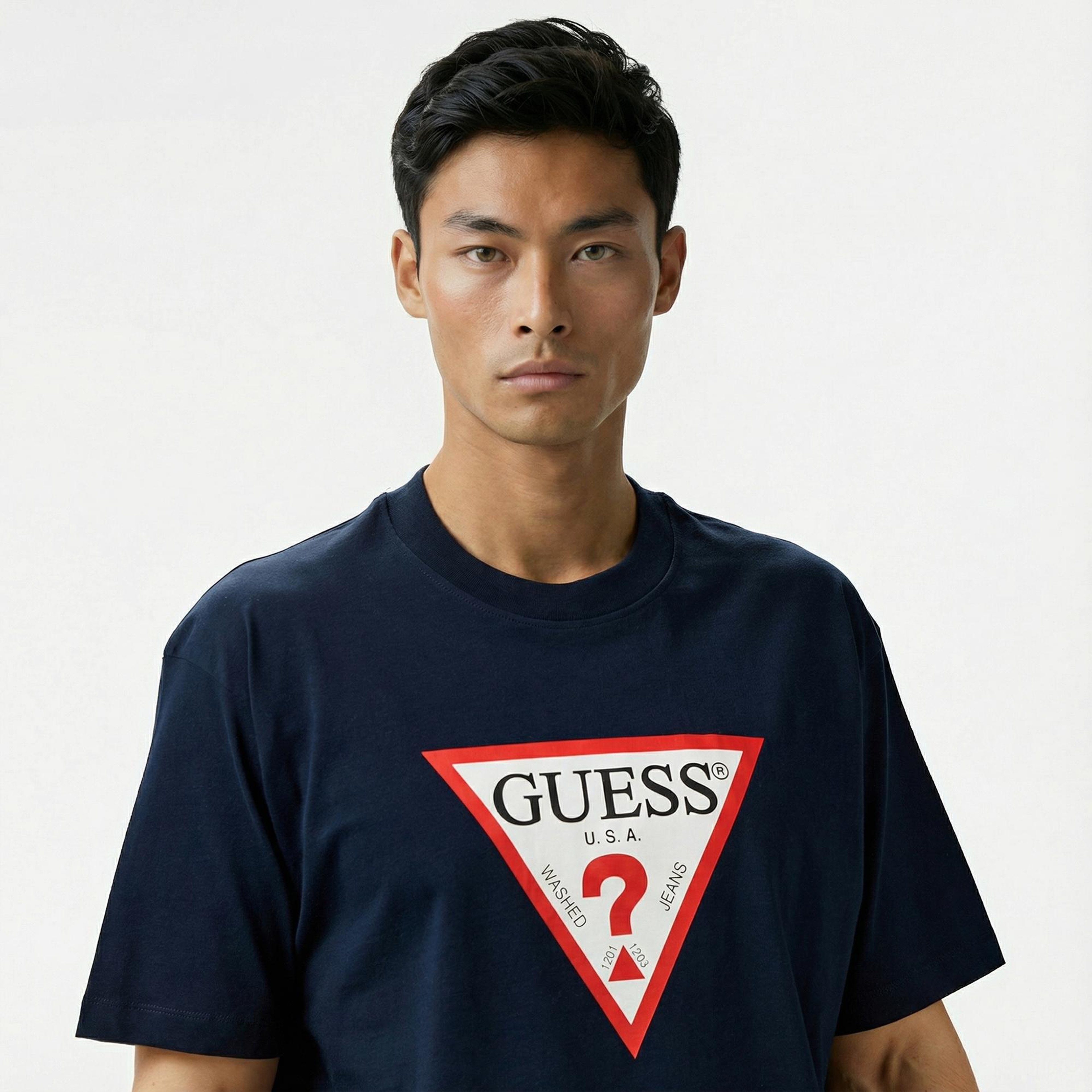 Guess Iconic Organic Heavy Erkek Lacivert T-Shirt