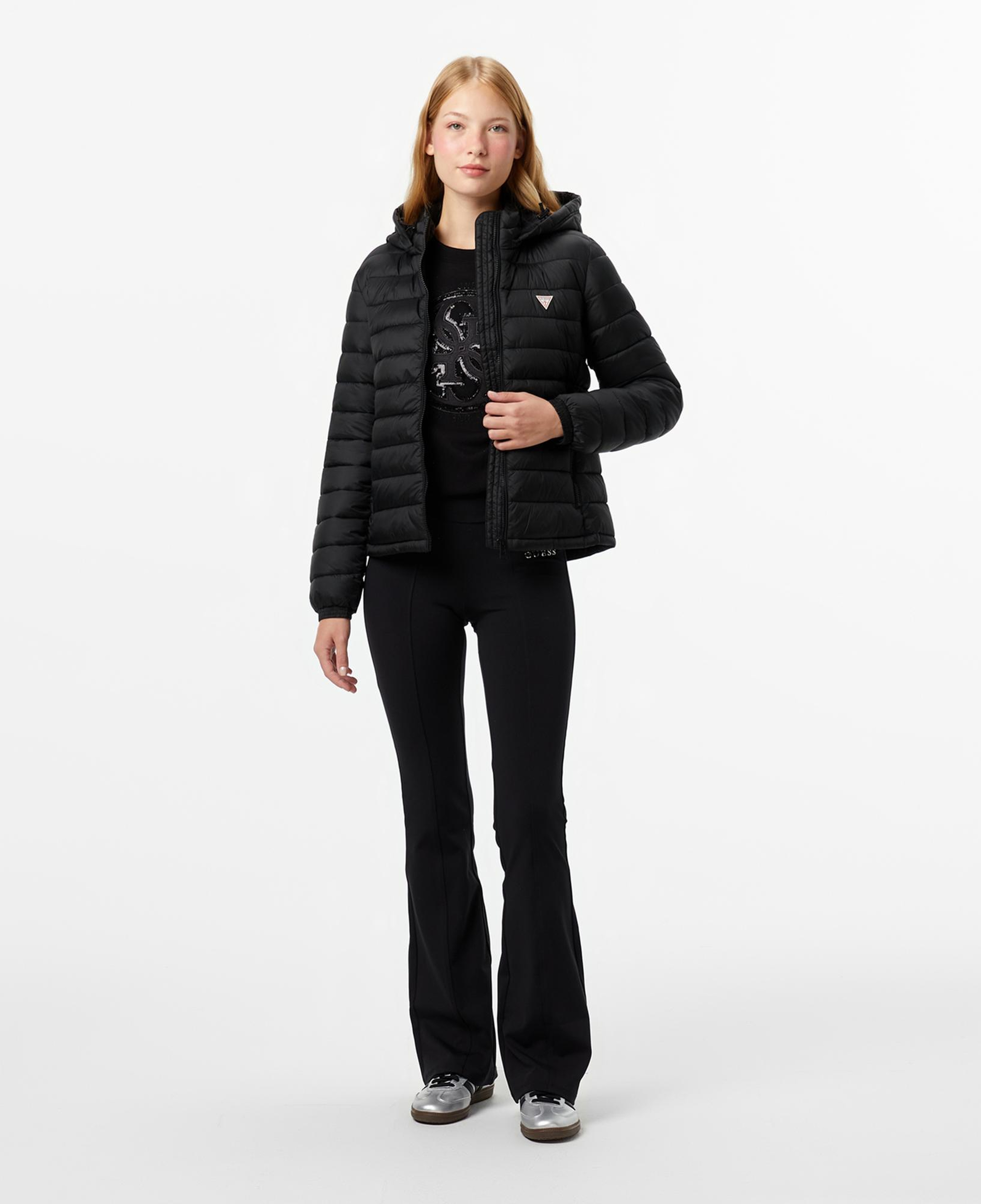 Guess Hooded Kadın Siyah Mont