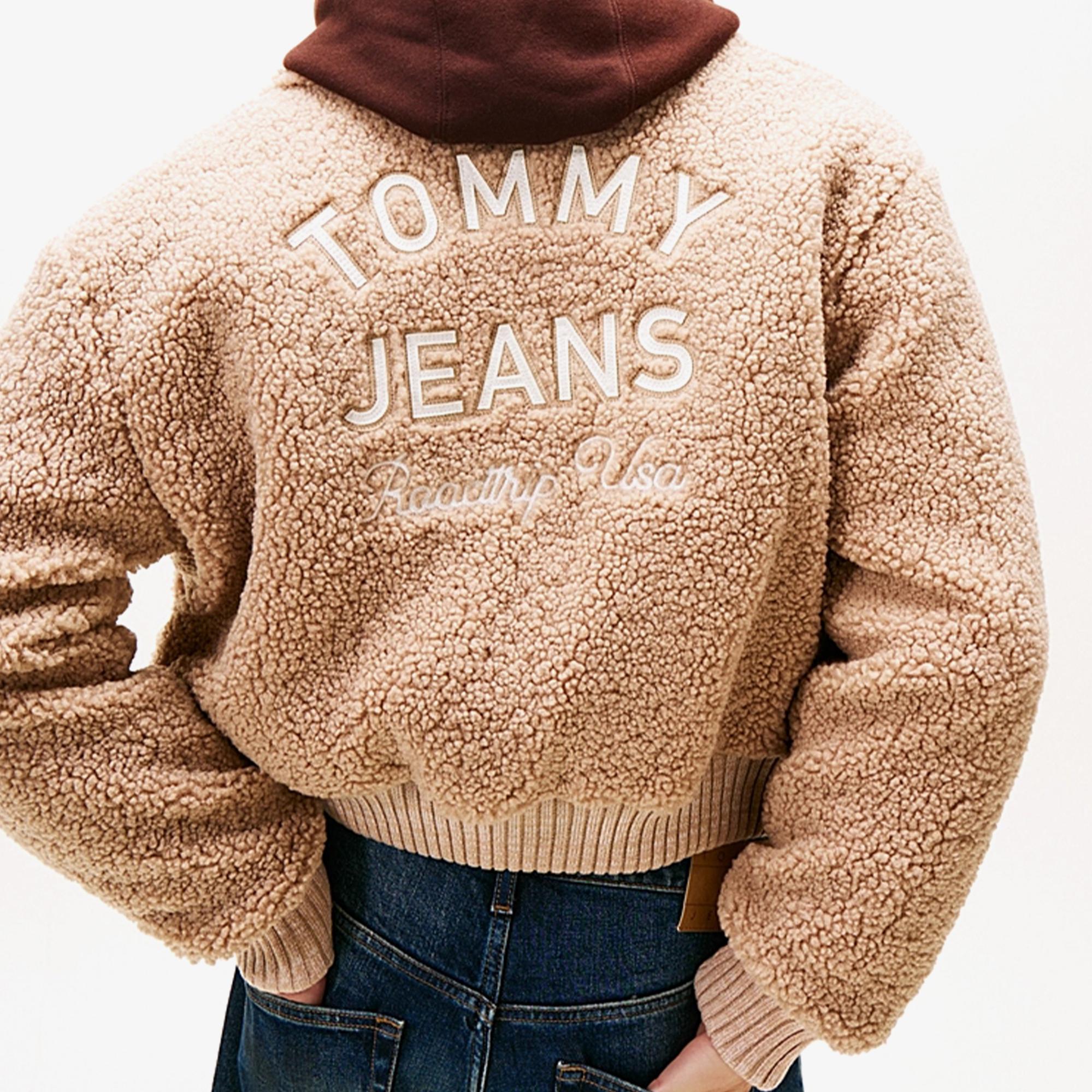 Tommy Hilfiger Teddy Varsity Bomber Kadın Bej Ceket