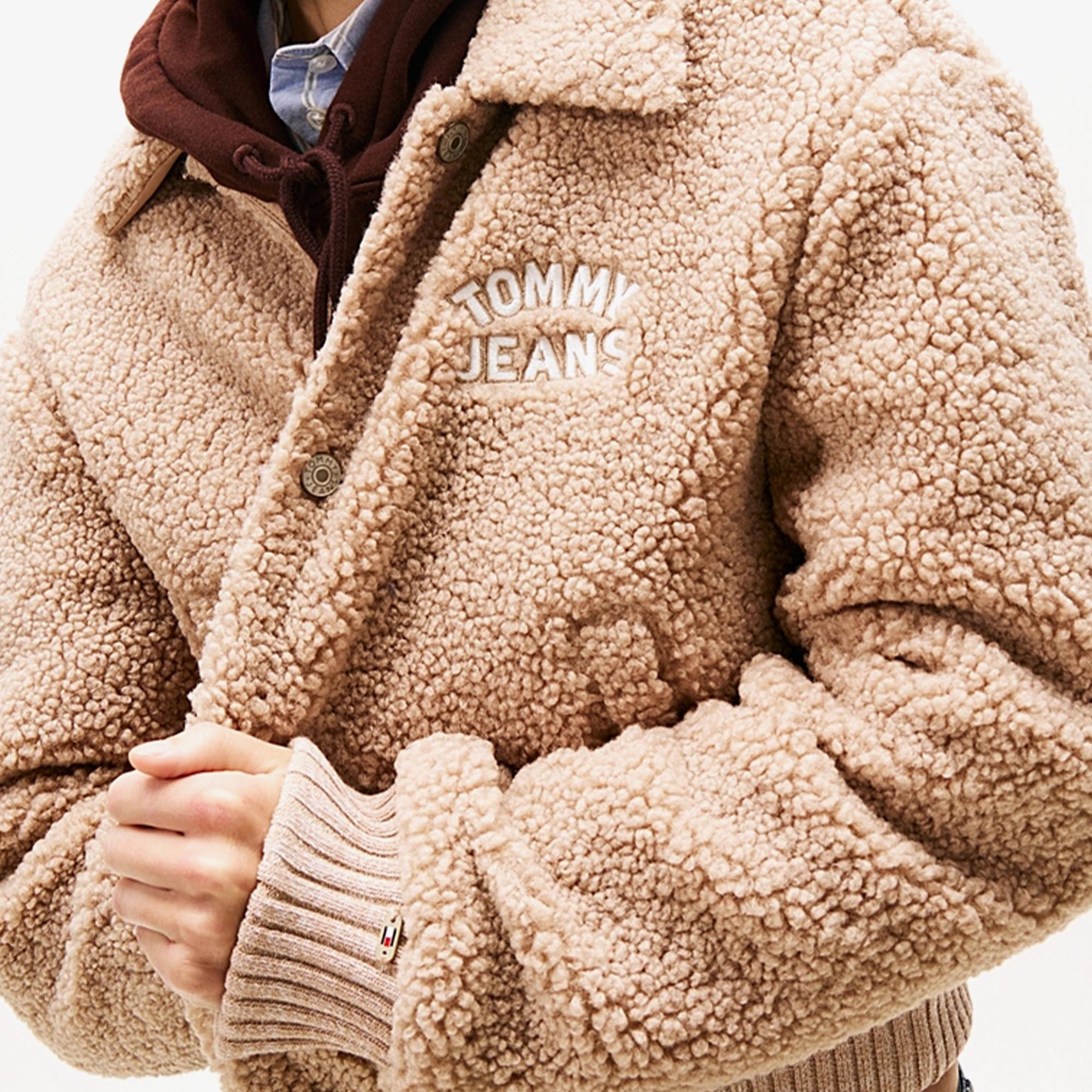 Tommy Hilfiger Teddy Varsity Bomber Kadın Bej Ceket