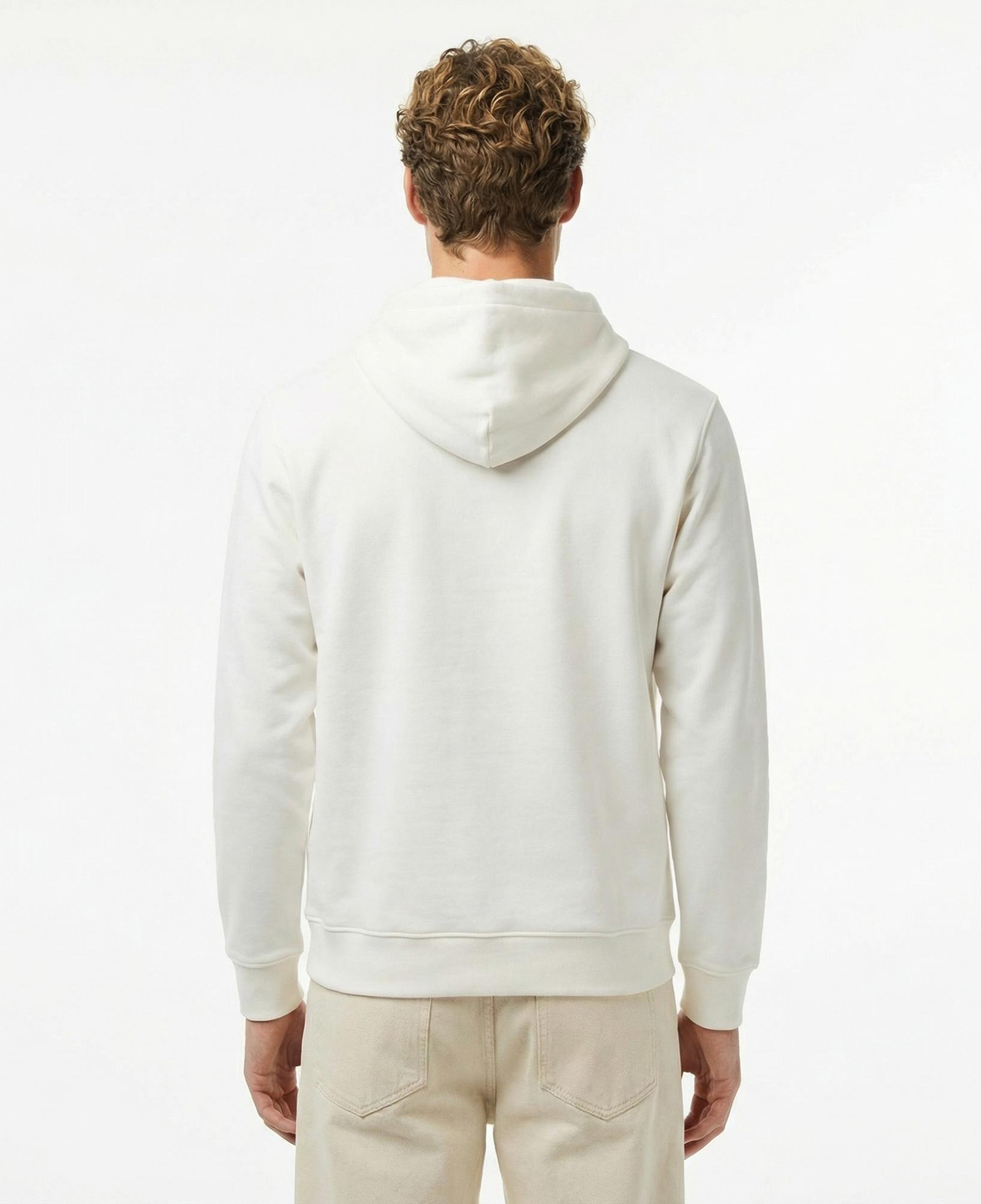 Tommy Jeans Regular Essential Flag Erkek Beyaz Hoodie