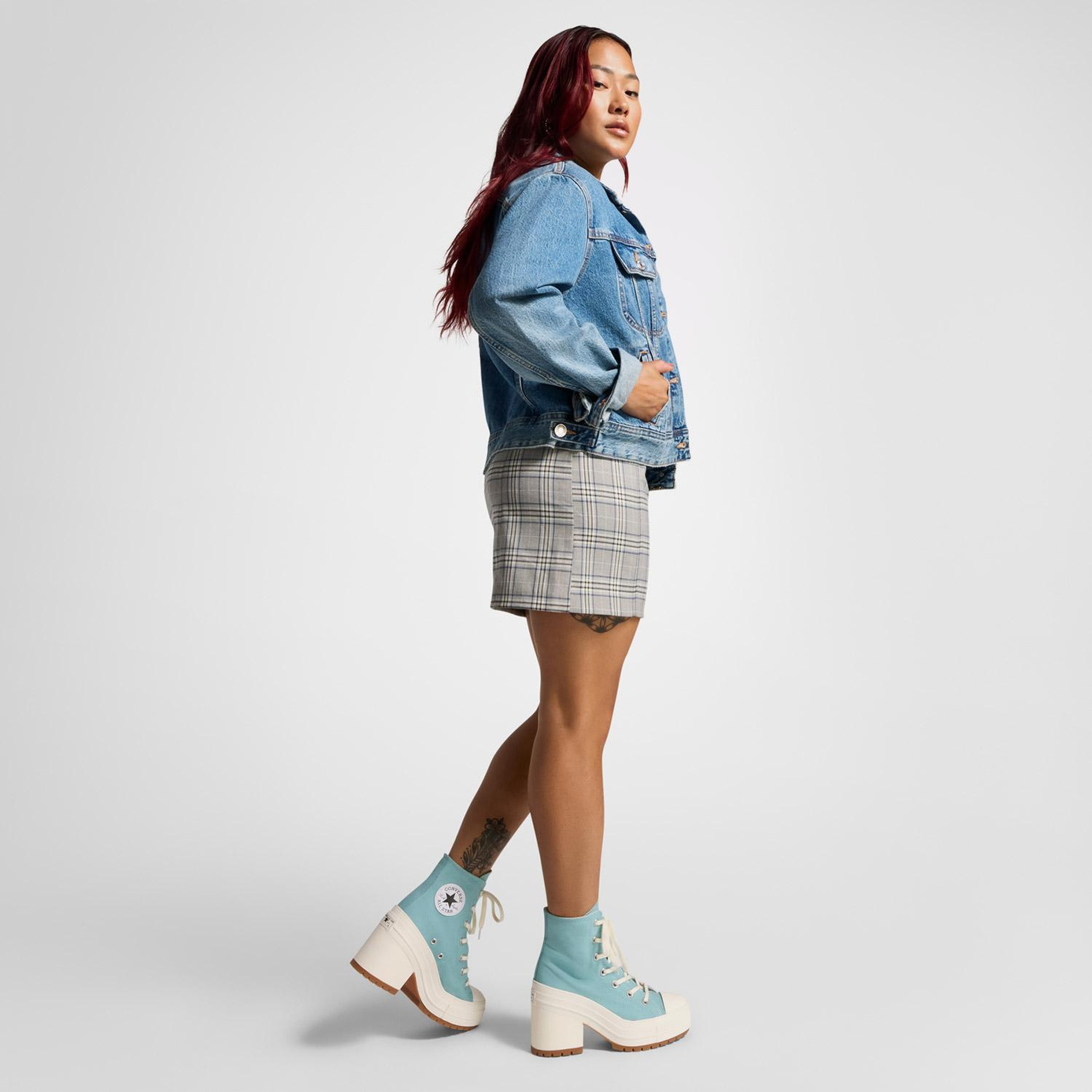 Converse Chuck 70 De Luxe Heel Unisex Mavi Platform Sneaker