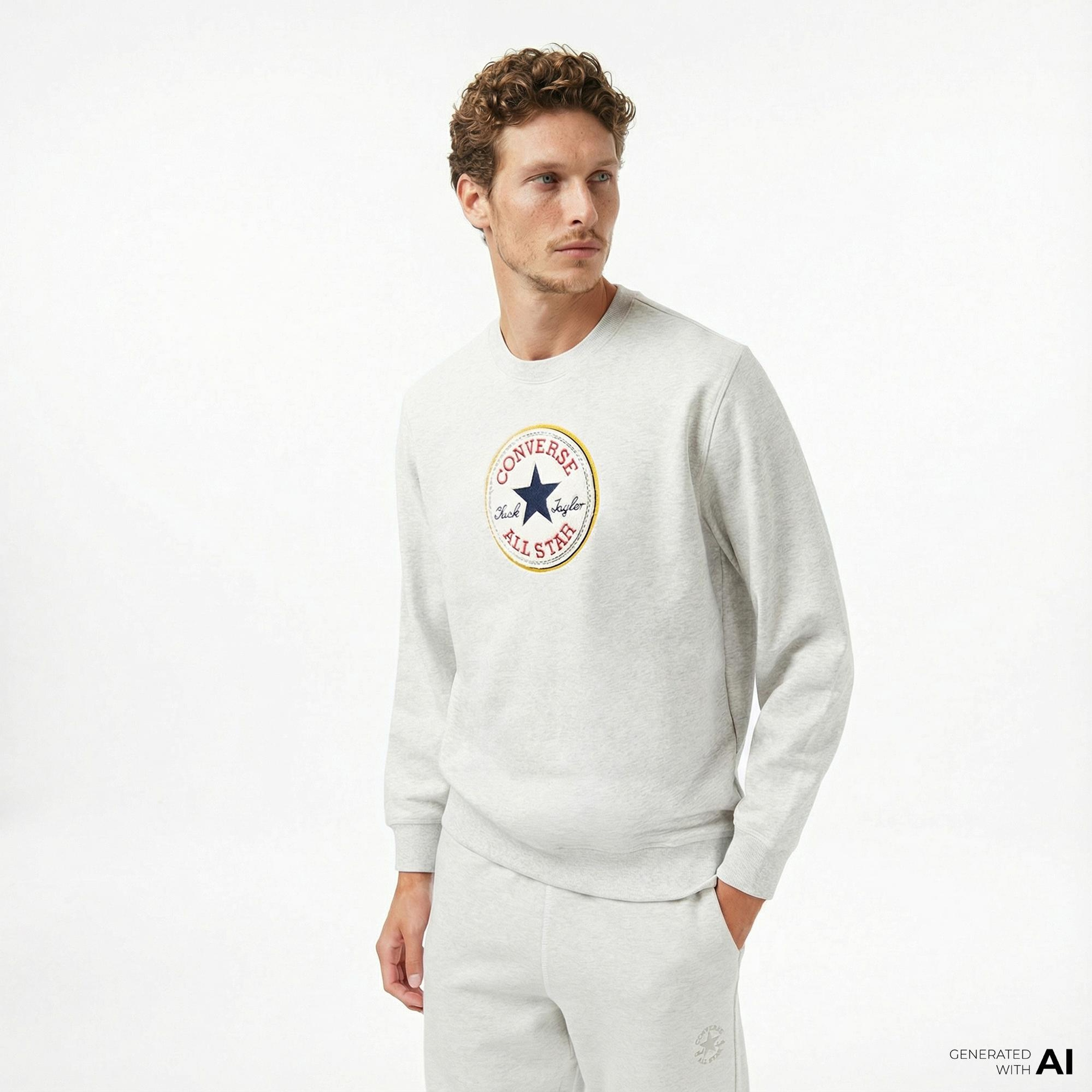 Converse Erkek Gri Sweatshirt