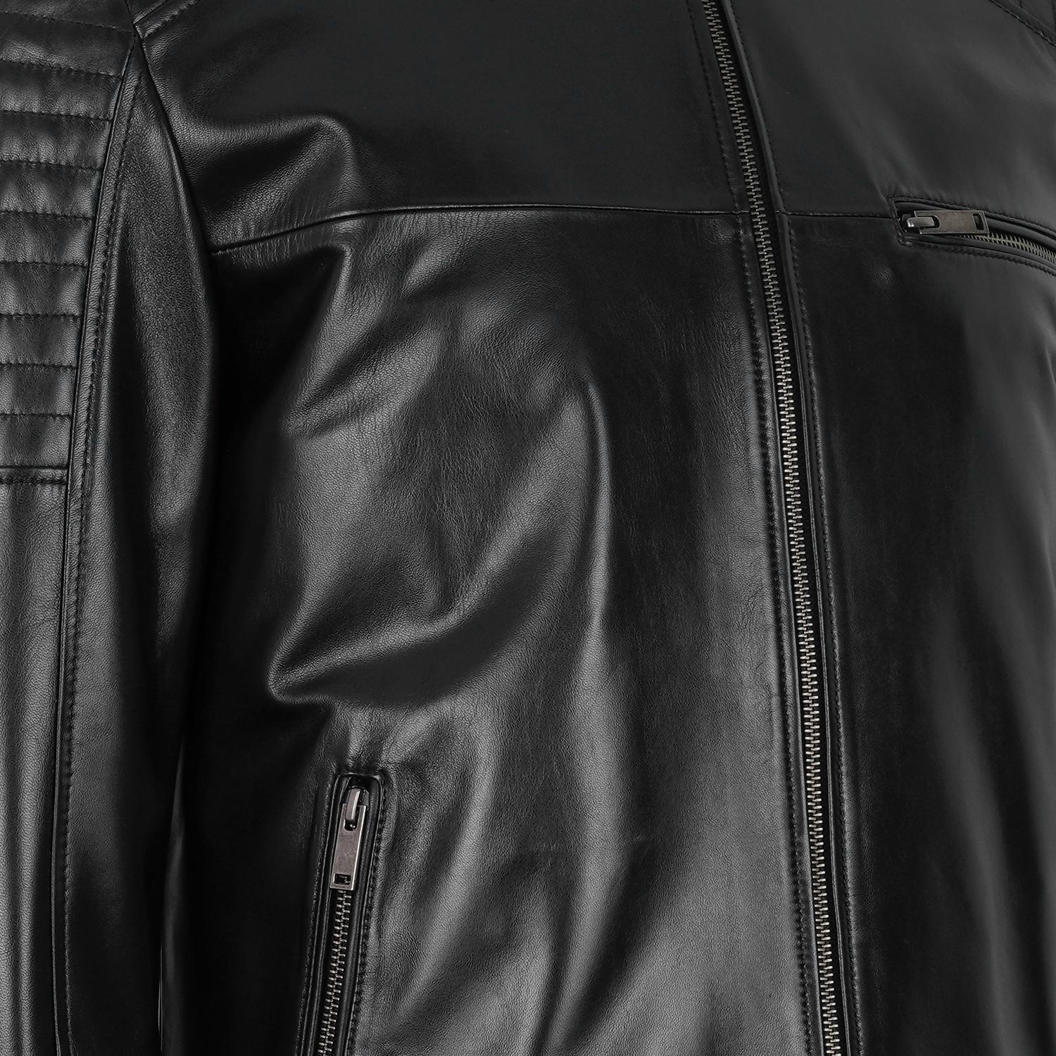 Steven Siyah Erkek Deri Mont