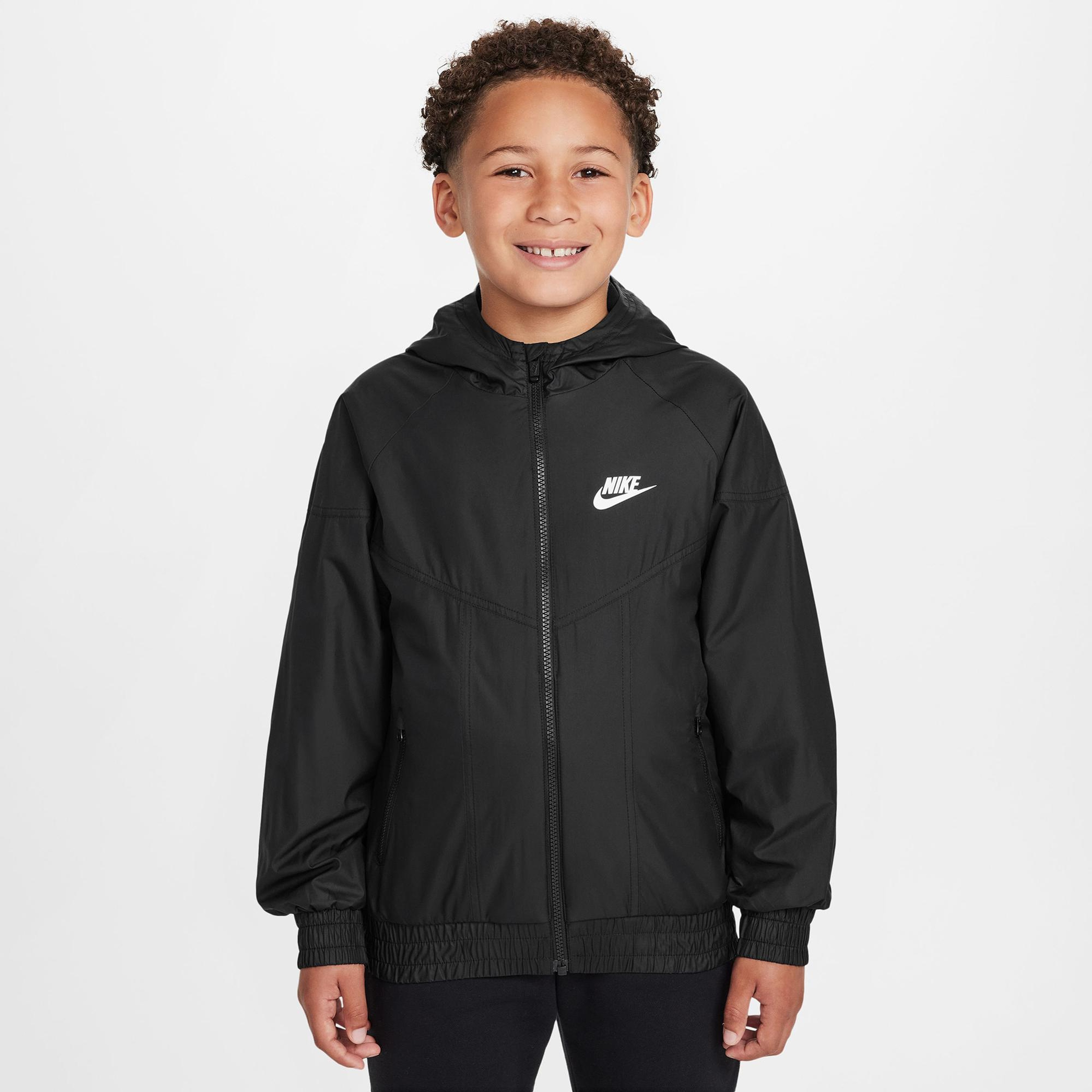 Nike Sportswear Windrunner Çocuk Siyah Yağmurluk
