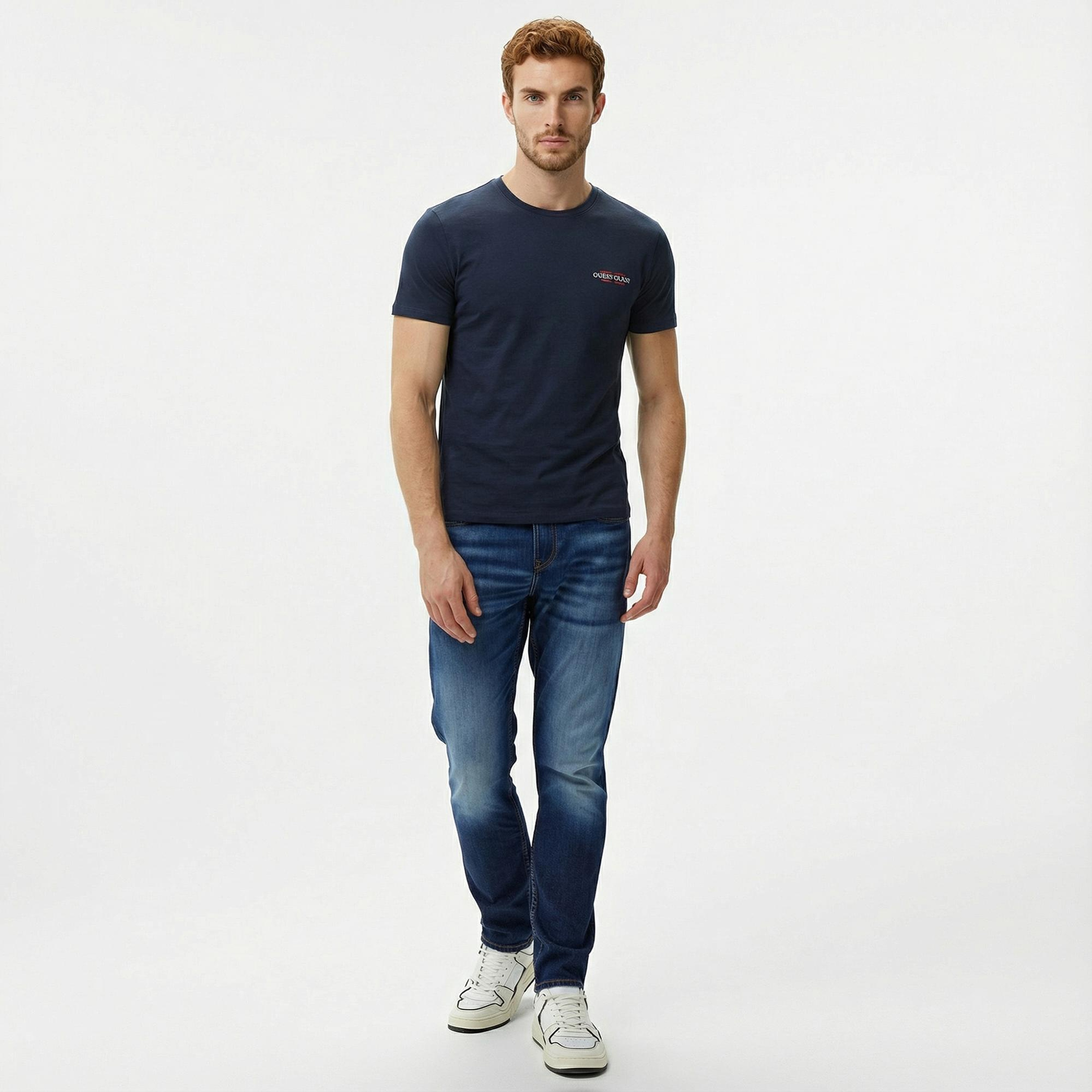 Guess Slim America Organic Cotton Erkek Lacivert T-Shirt