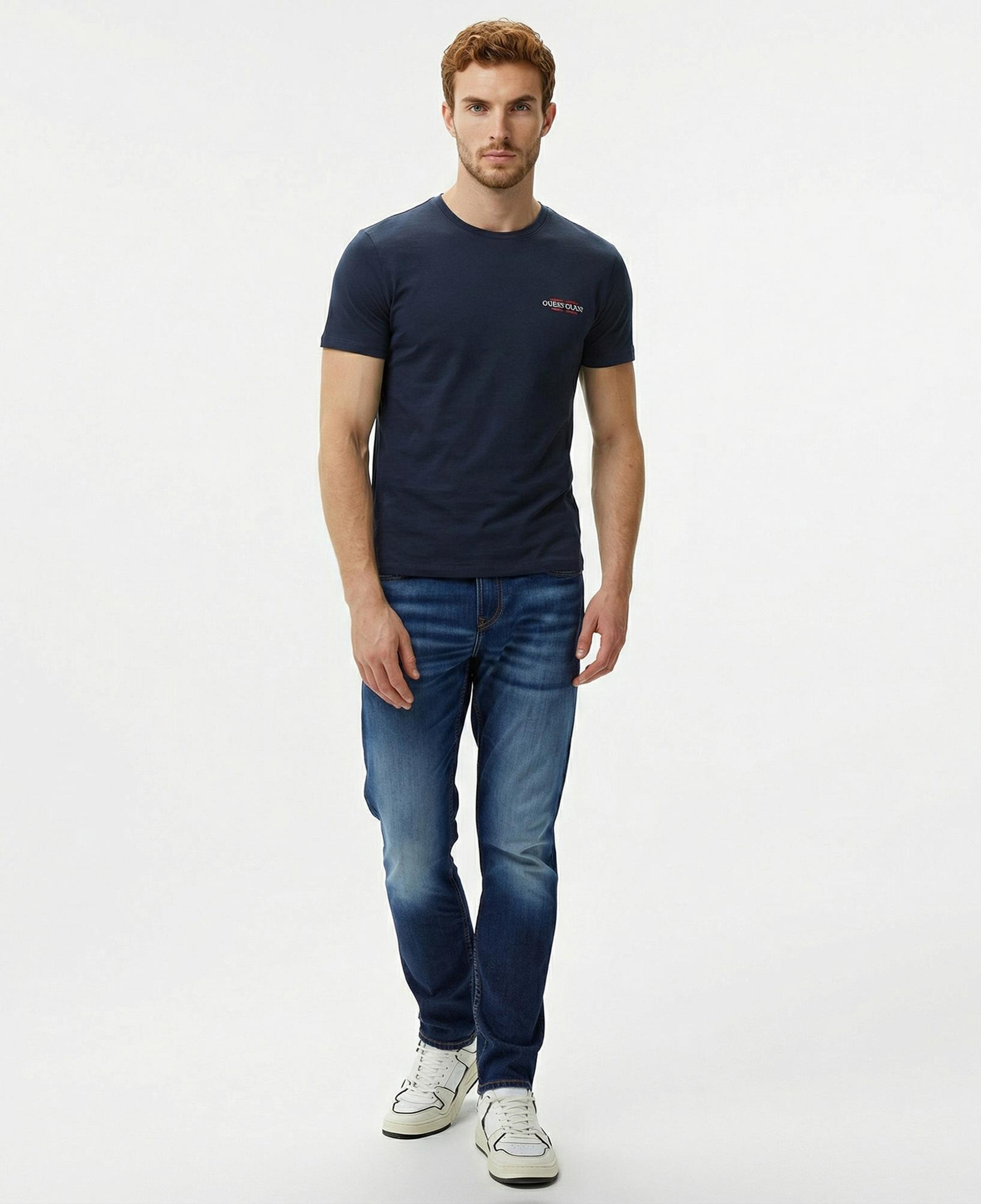 Guess Slim America Organic Cotton Erkek Lacivert T-Shirt