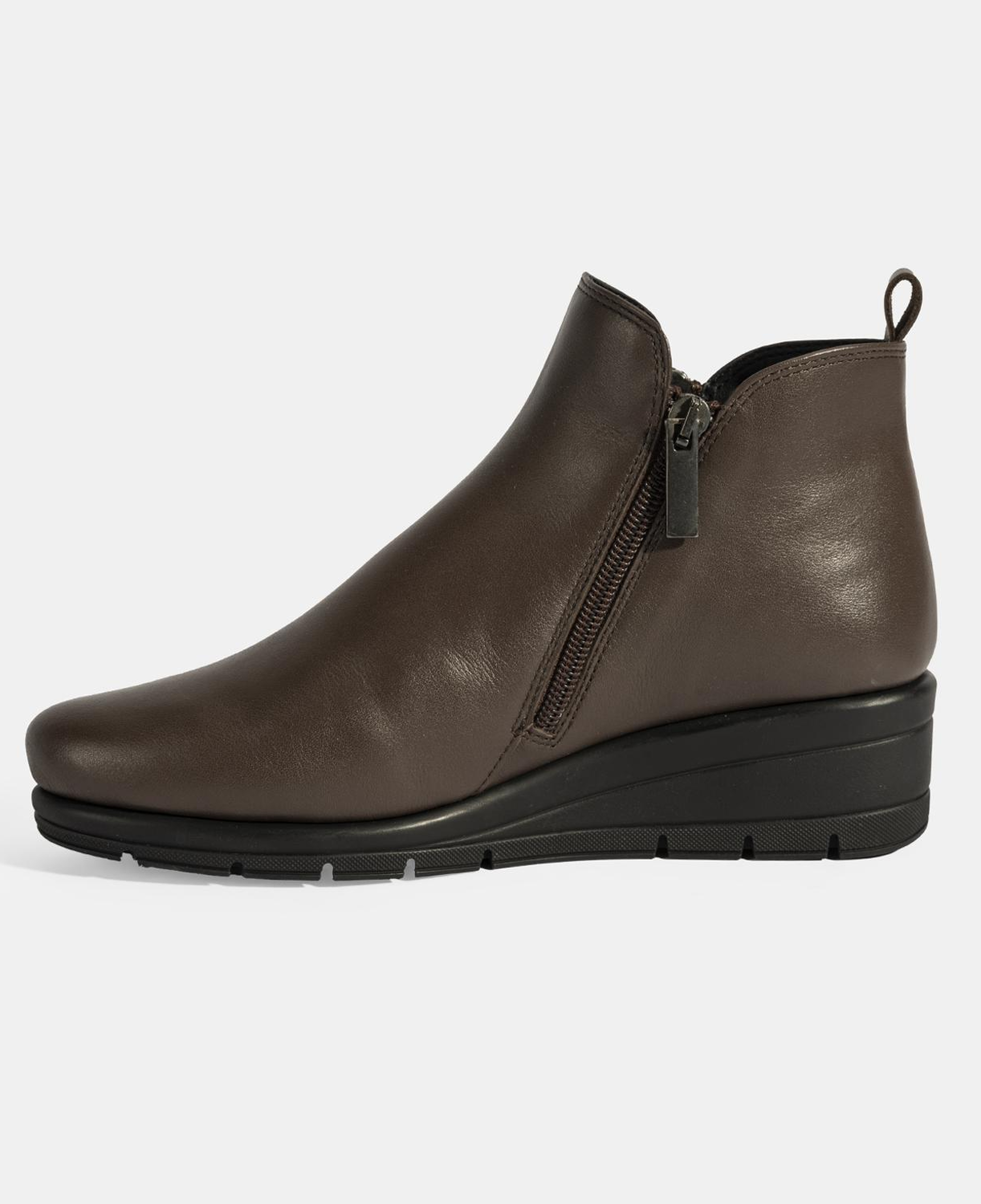 Kadın Kahve DesaComfort Çift Fermuarlı Deri Bot