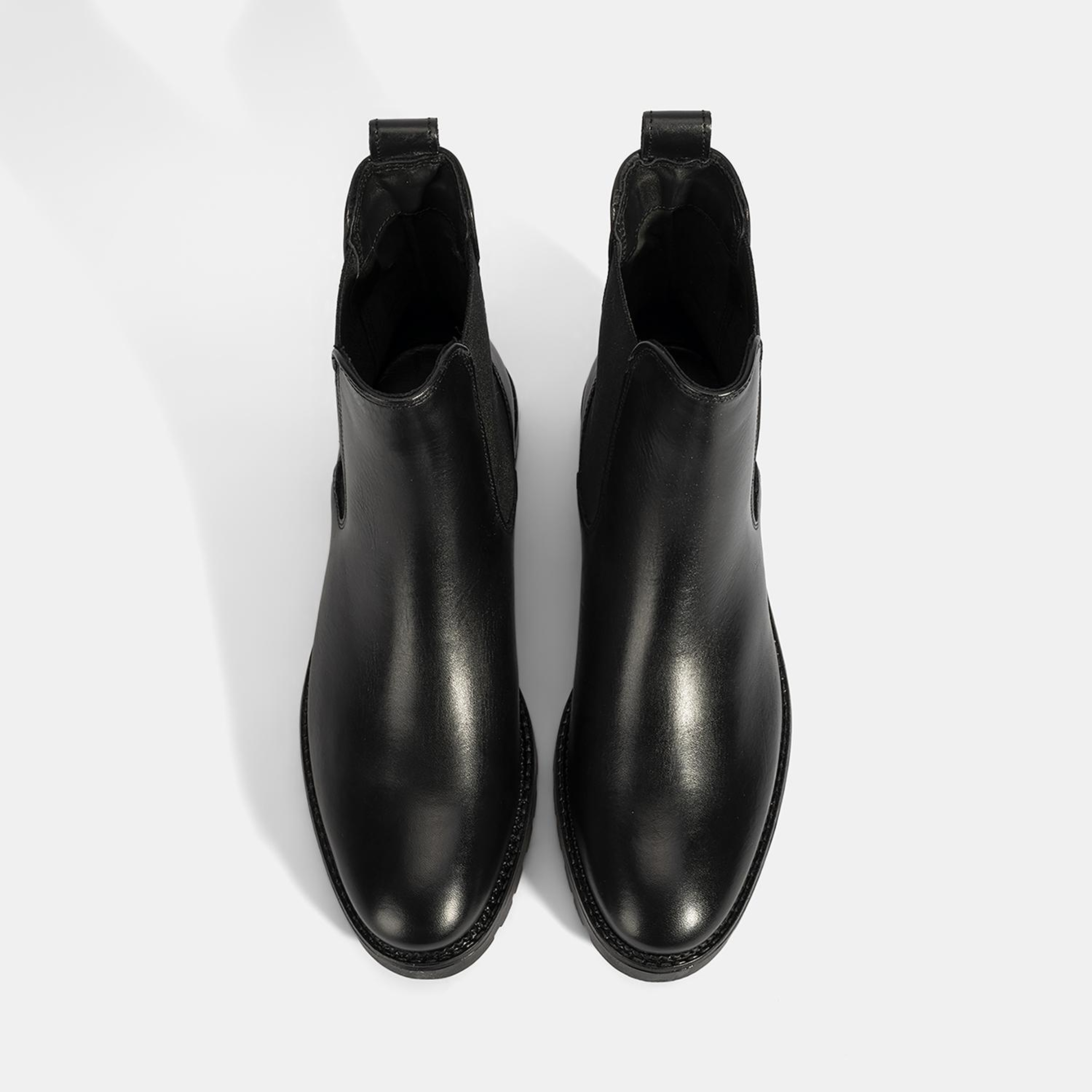 Kadın Siyah Lastikli Deri Chelsea Bot