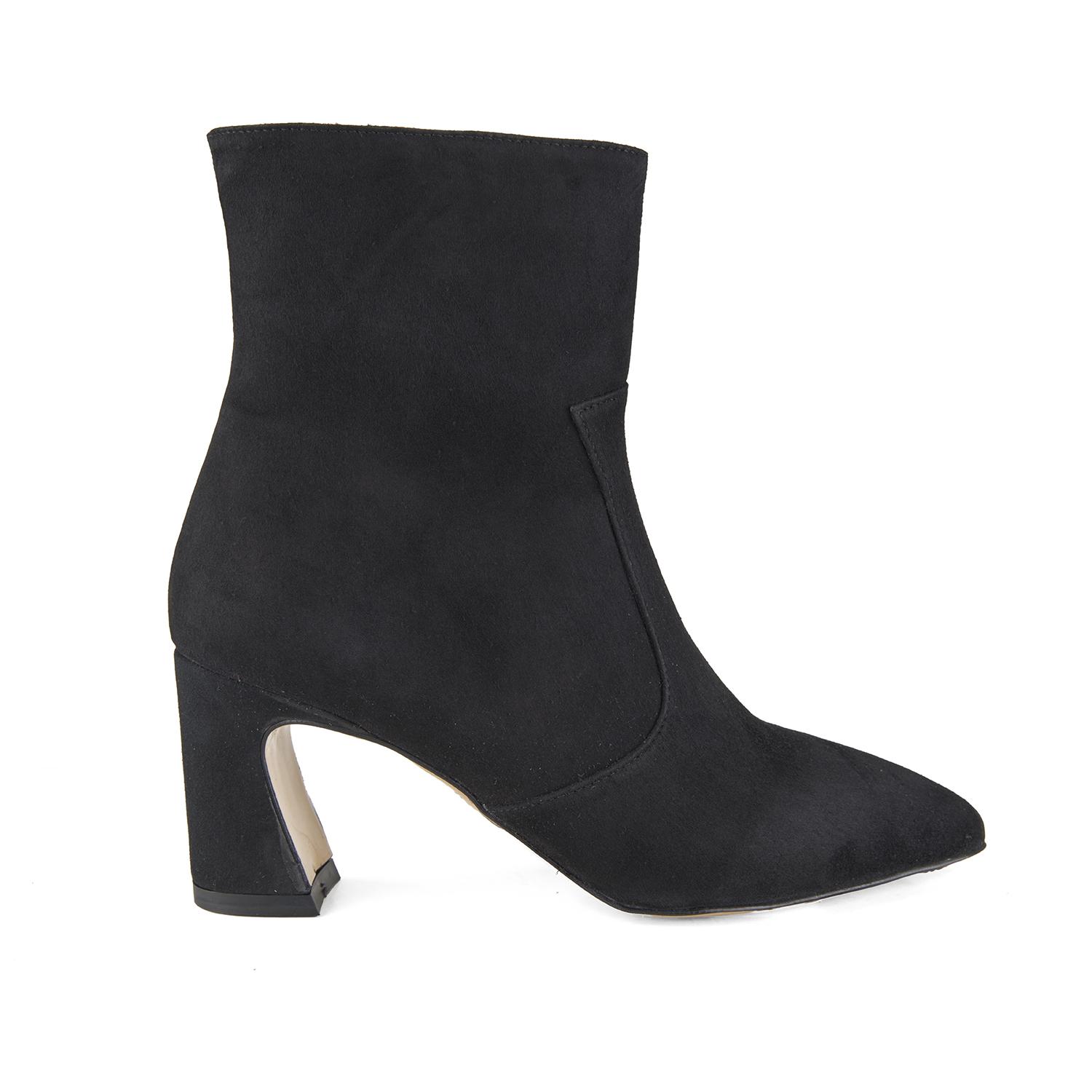 Kadın Siyah Topuklu Süet Bot