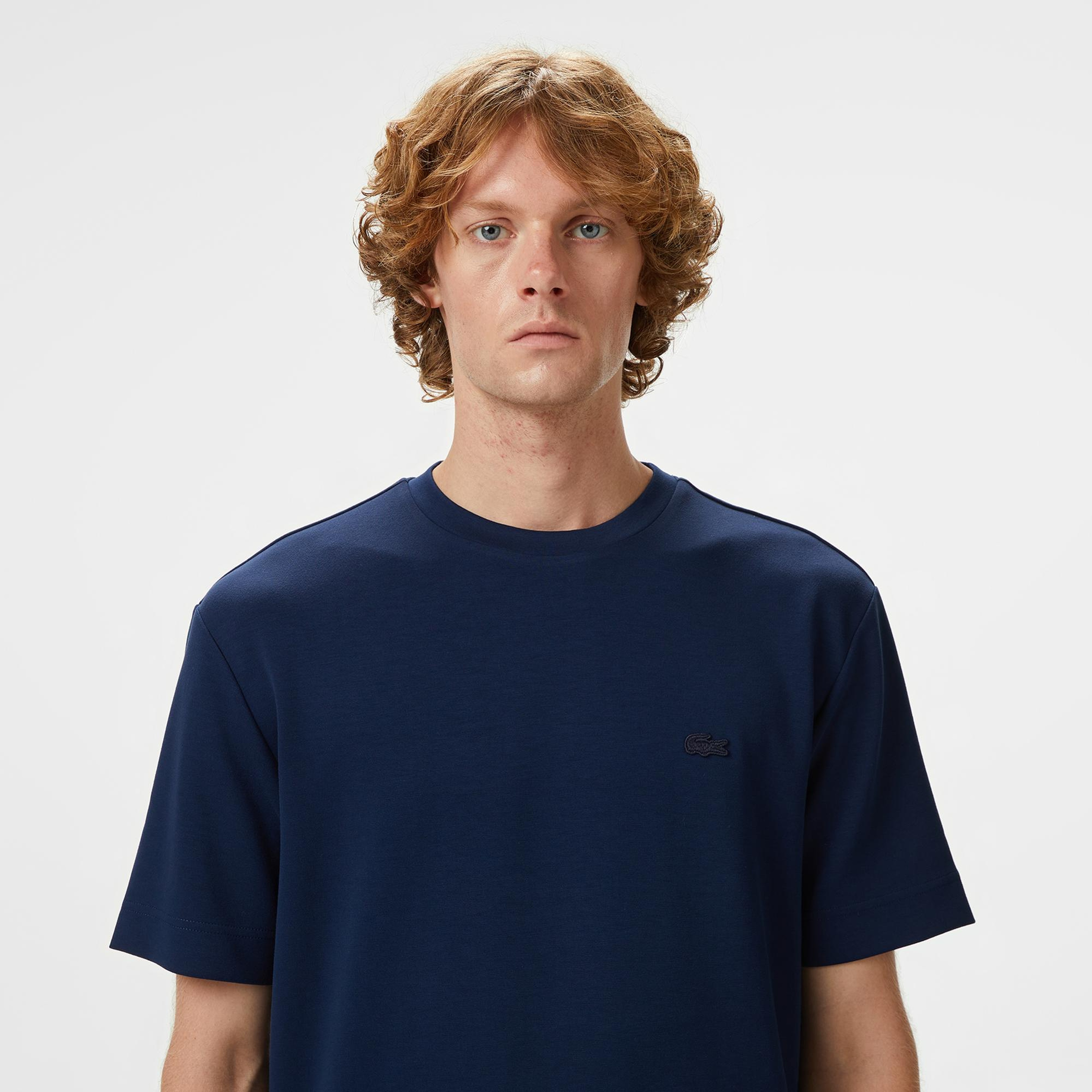 Lacoste Erkek Oversize Fit Bisiklet Yaka Lacivert T-Shirt