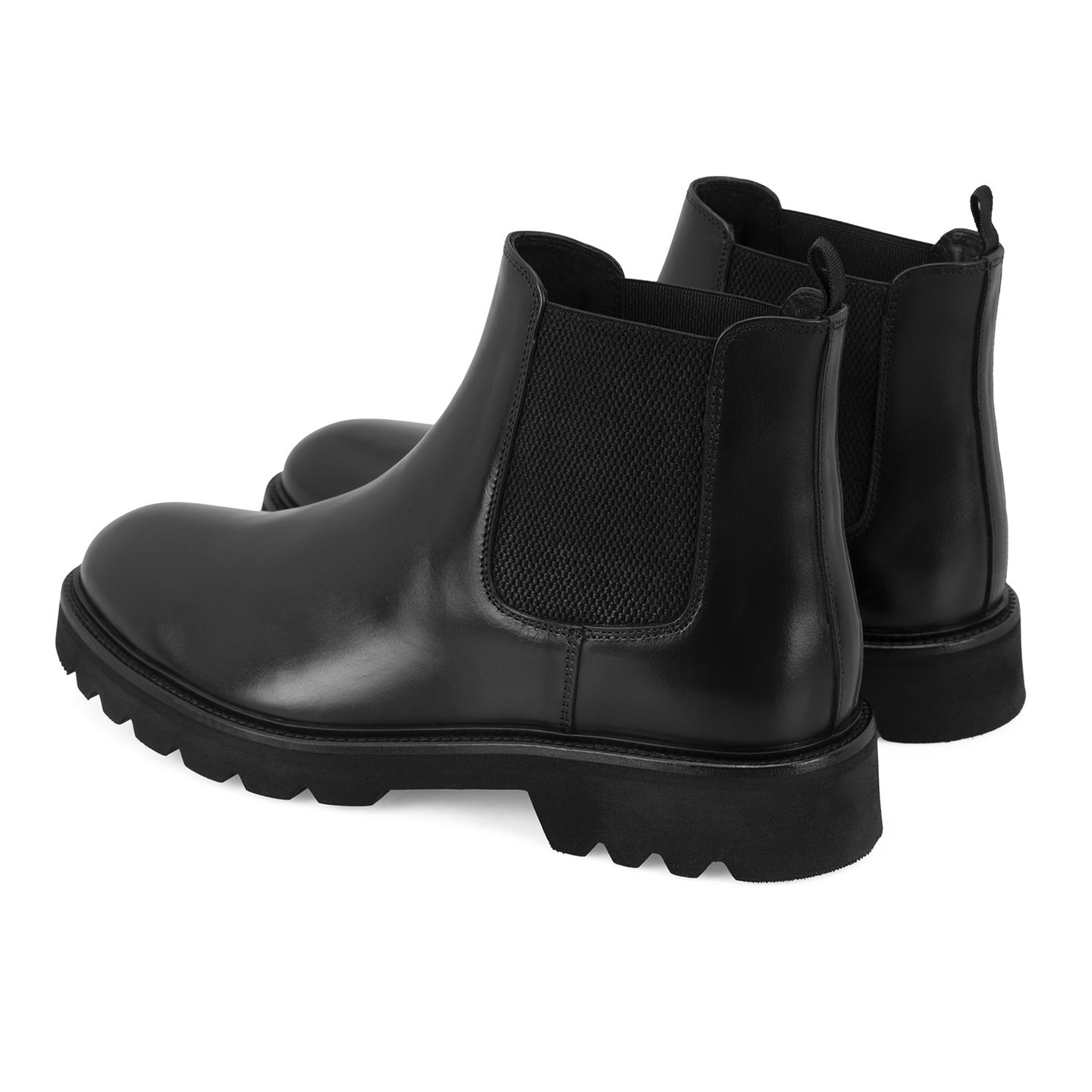 Gage Siyah Erkek Lastikli Deri Chelsea Bot