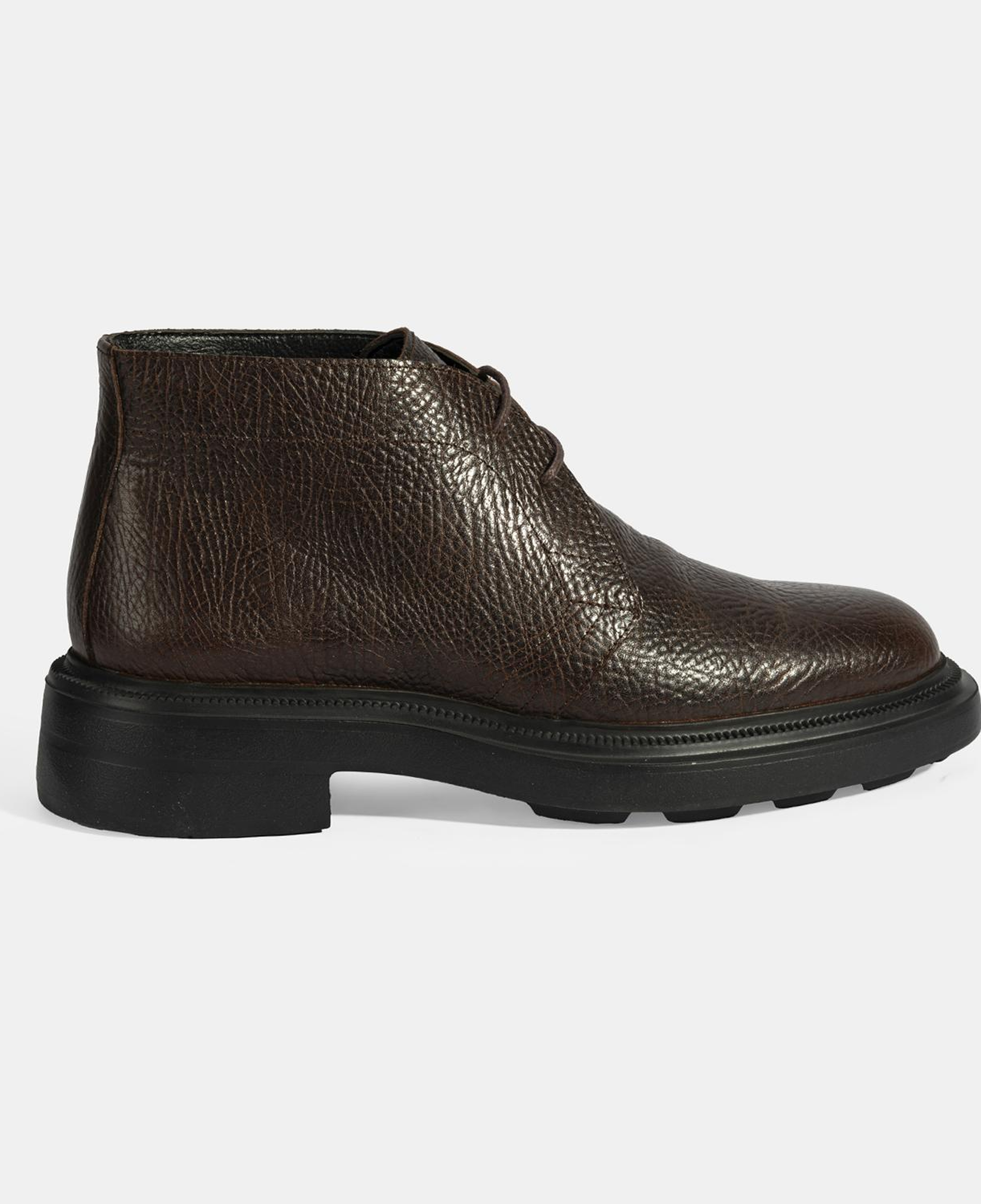 Erkek Kahve Bağcıklı Deri Bot