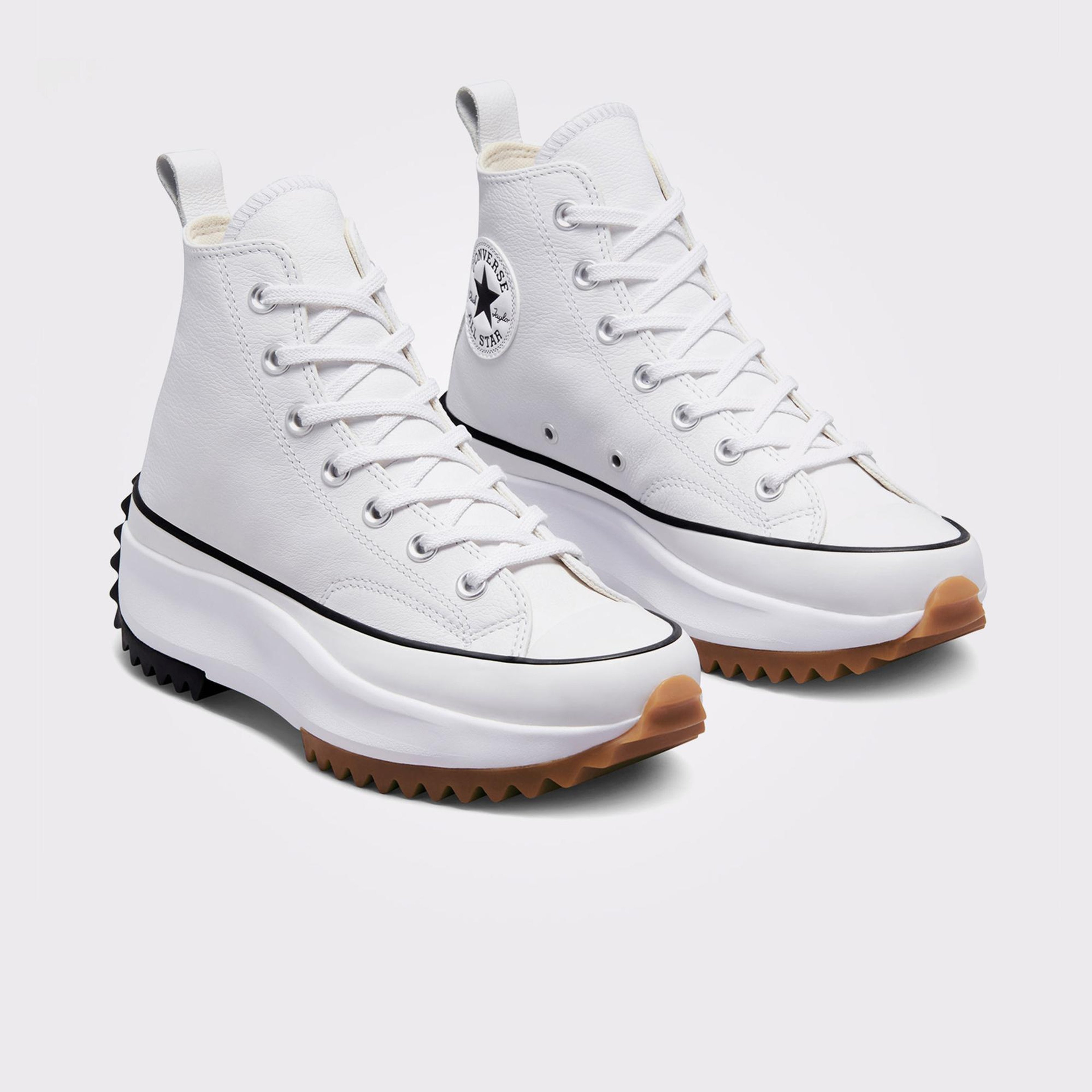 Converse Run Star Hike Platform Foundational Leather Unisex Beyaz Sneaker