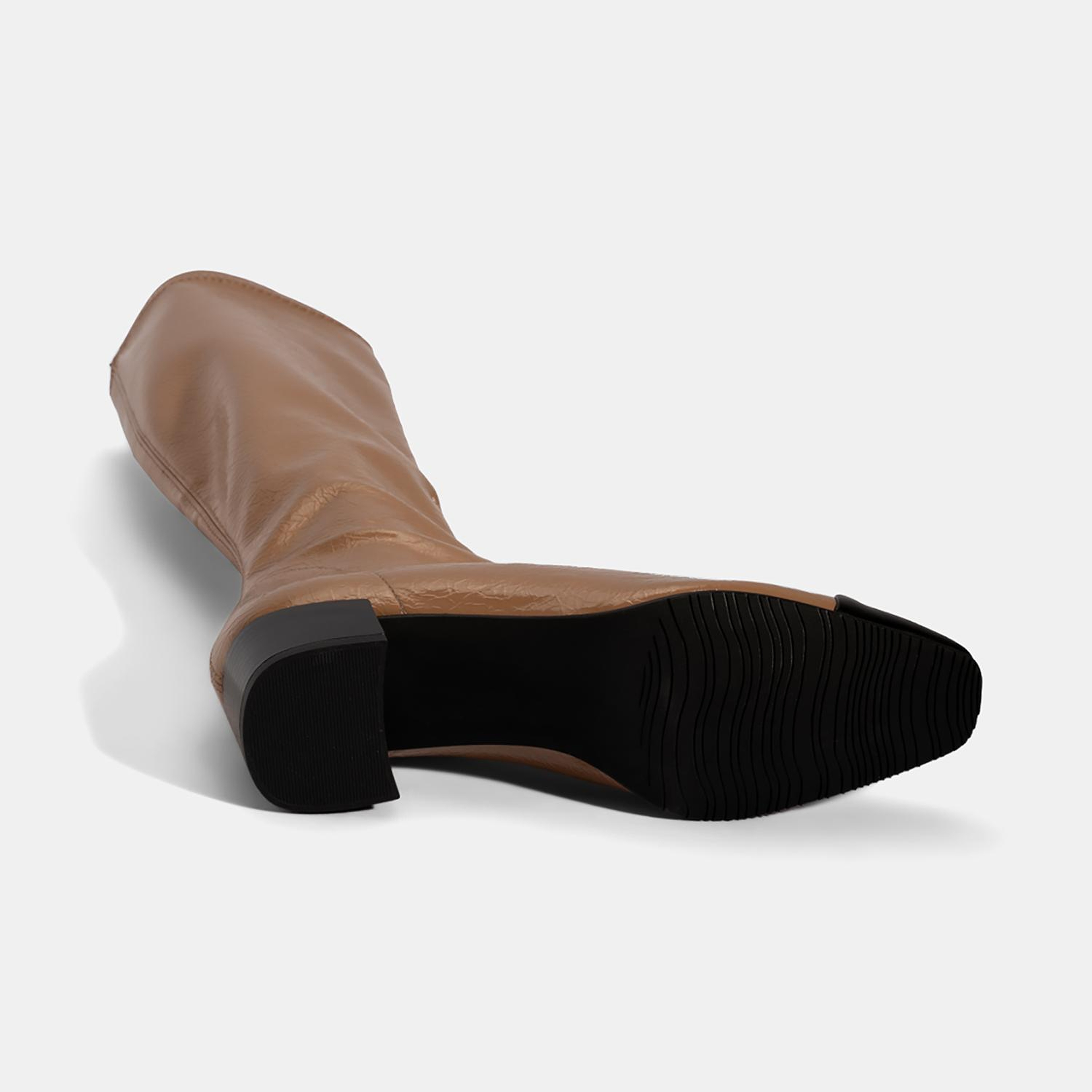 Kadın Taba Kalın Topuklu Stretch Çizme