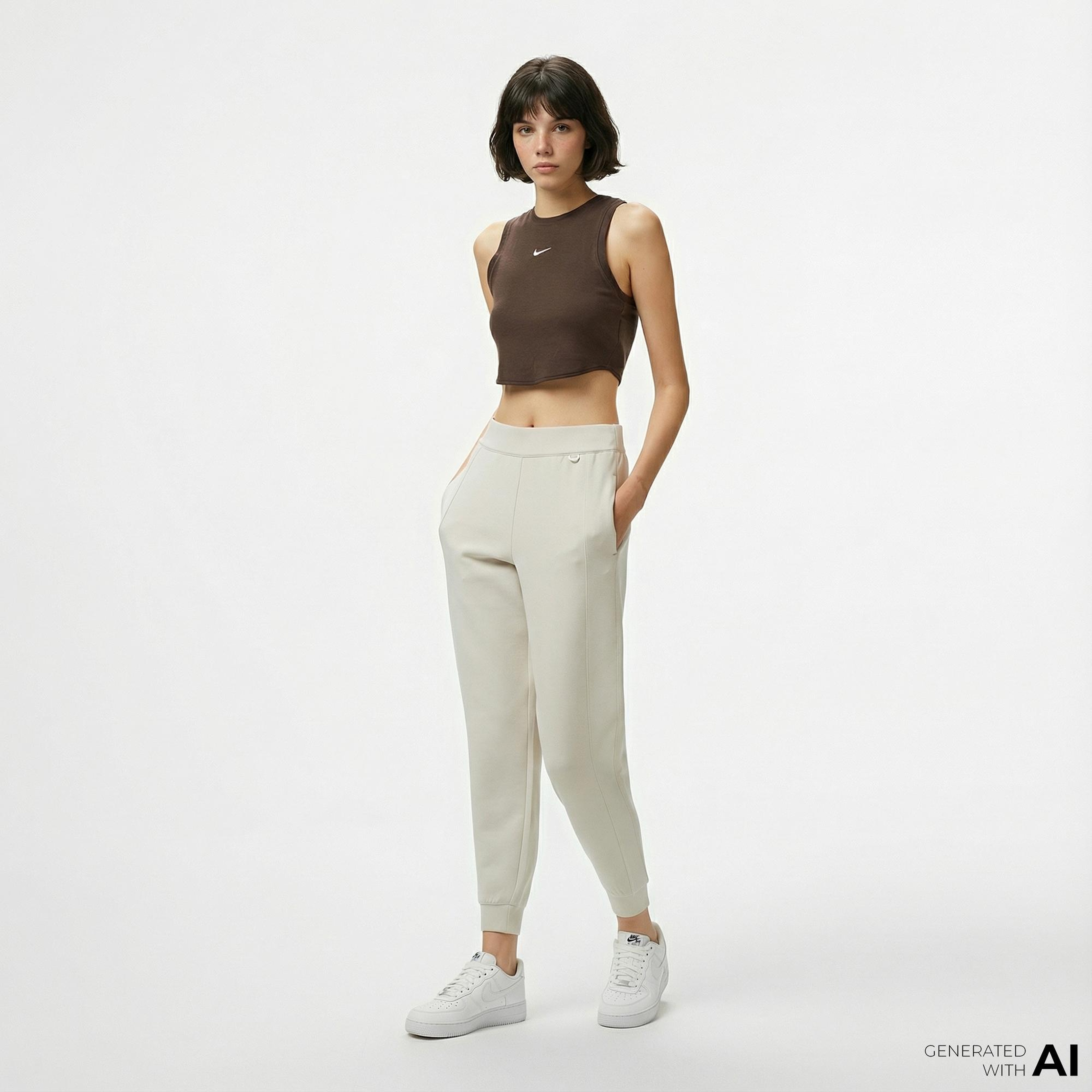 Nike Dri-Fit Jogger Kadın Bej Eşofman Altı