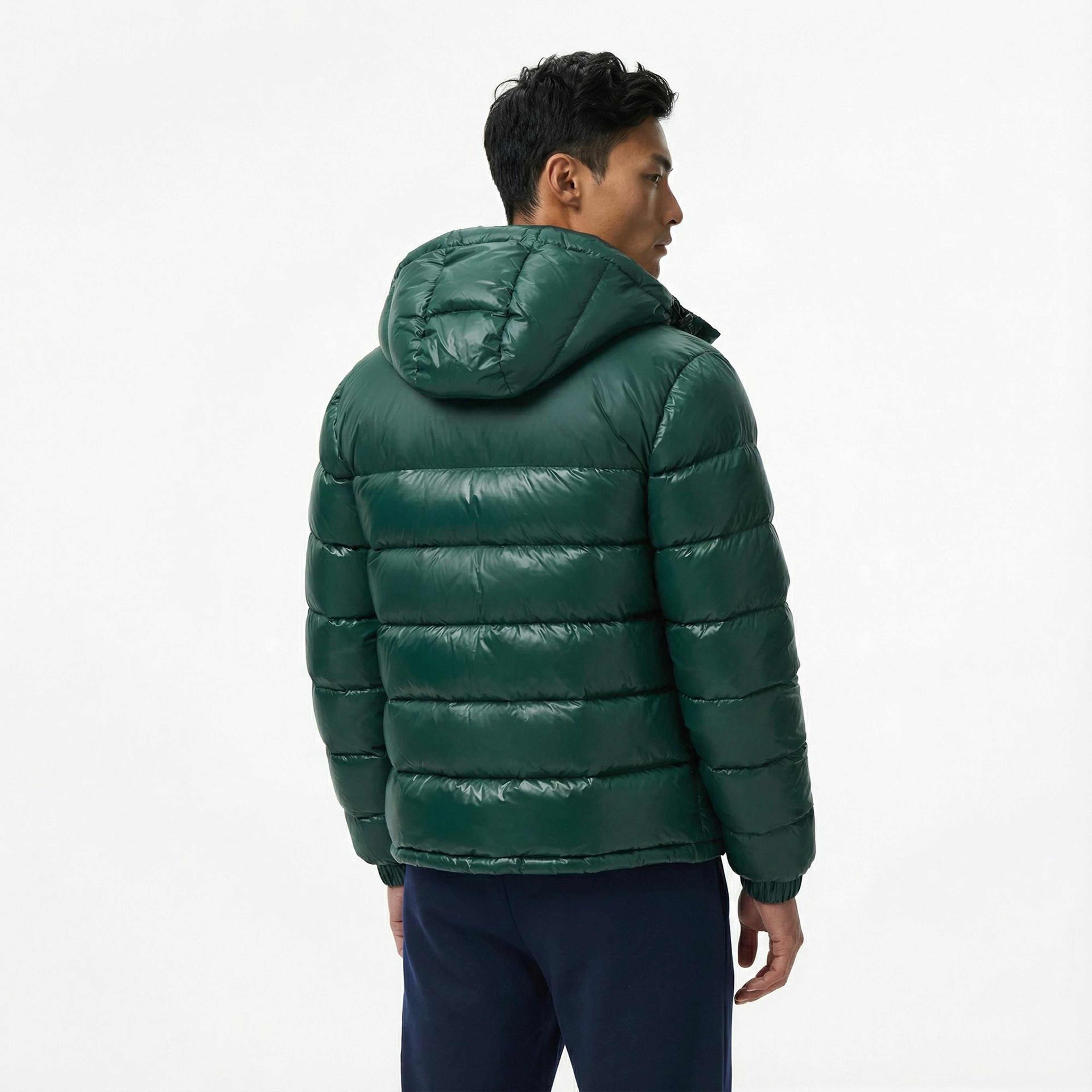 Lacoste Erkek Kapüşonlu Koyu Yeşil Mont