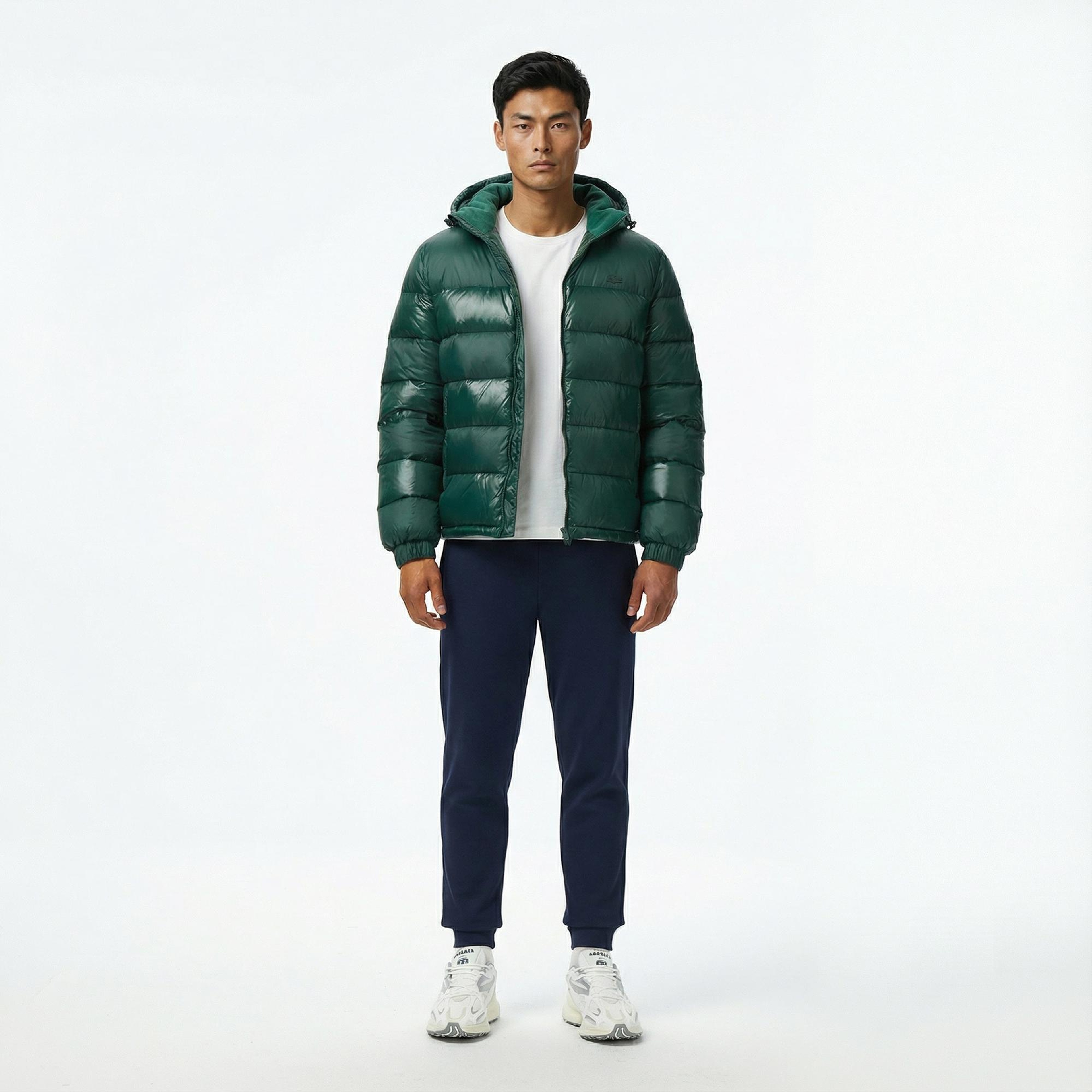 Lacoste Erkek Kapüşonlu Koyu Yeşil Mont