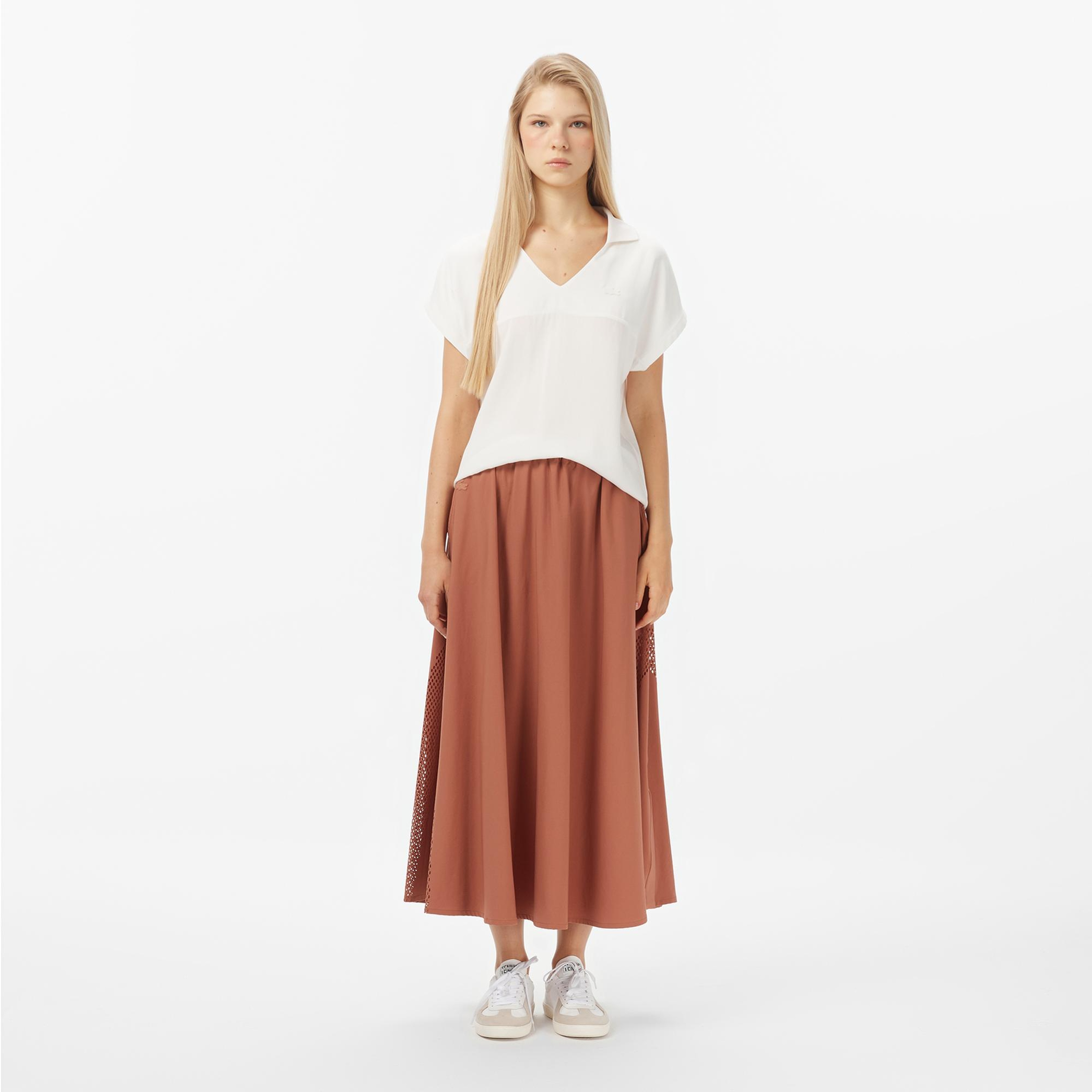 Lacoste Kadın Flare Fit Kahverengi Etek