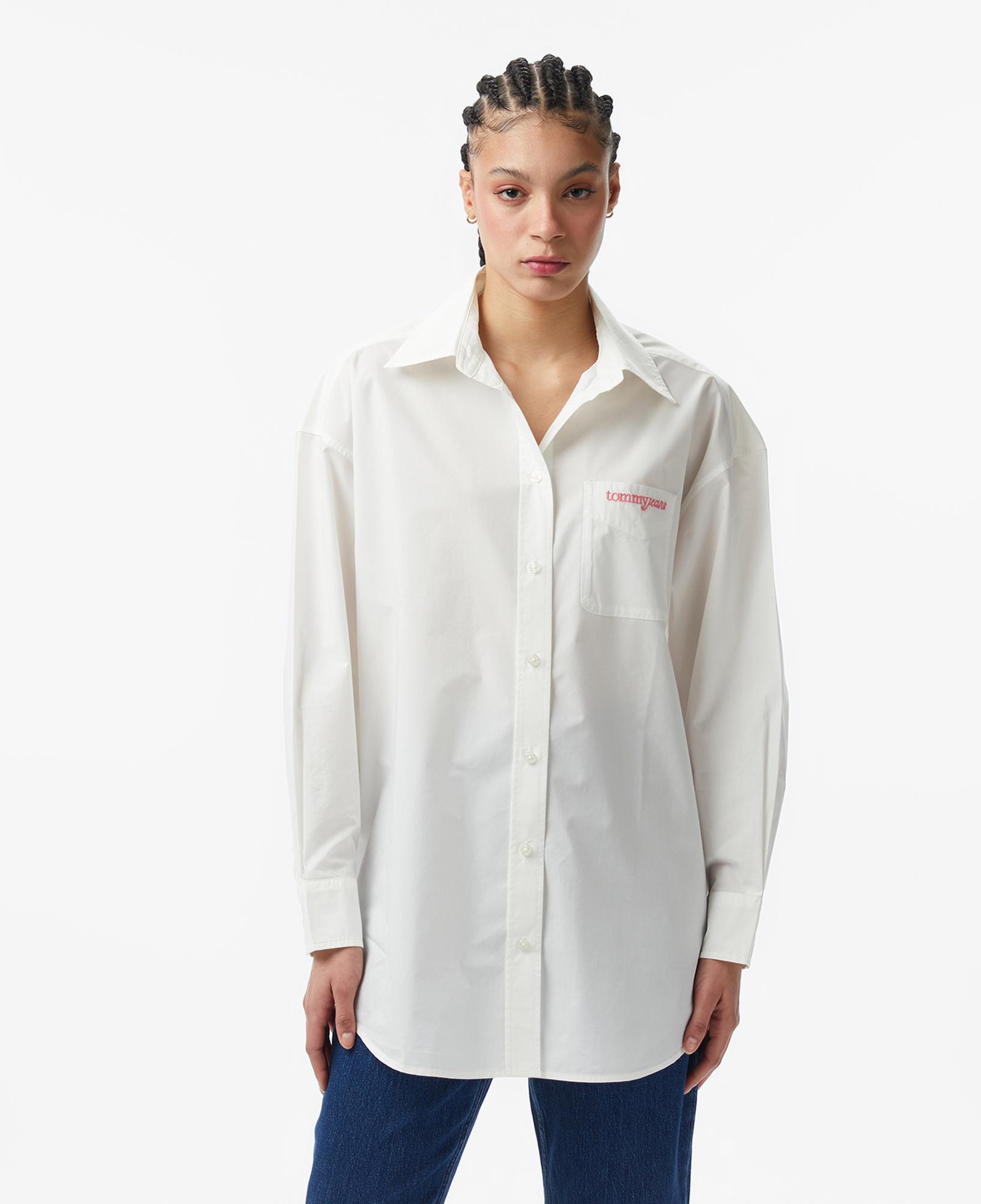 Tommy Hilfiger Script Kadın Beyaz Gömlek