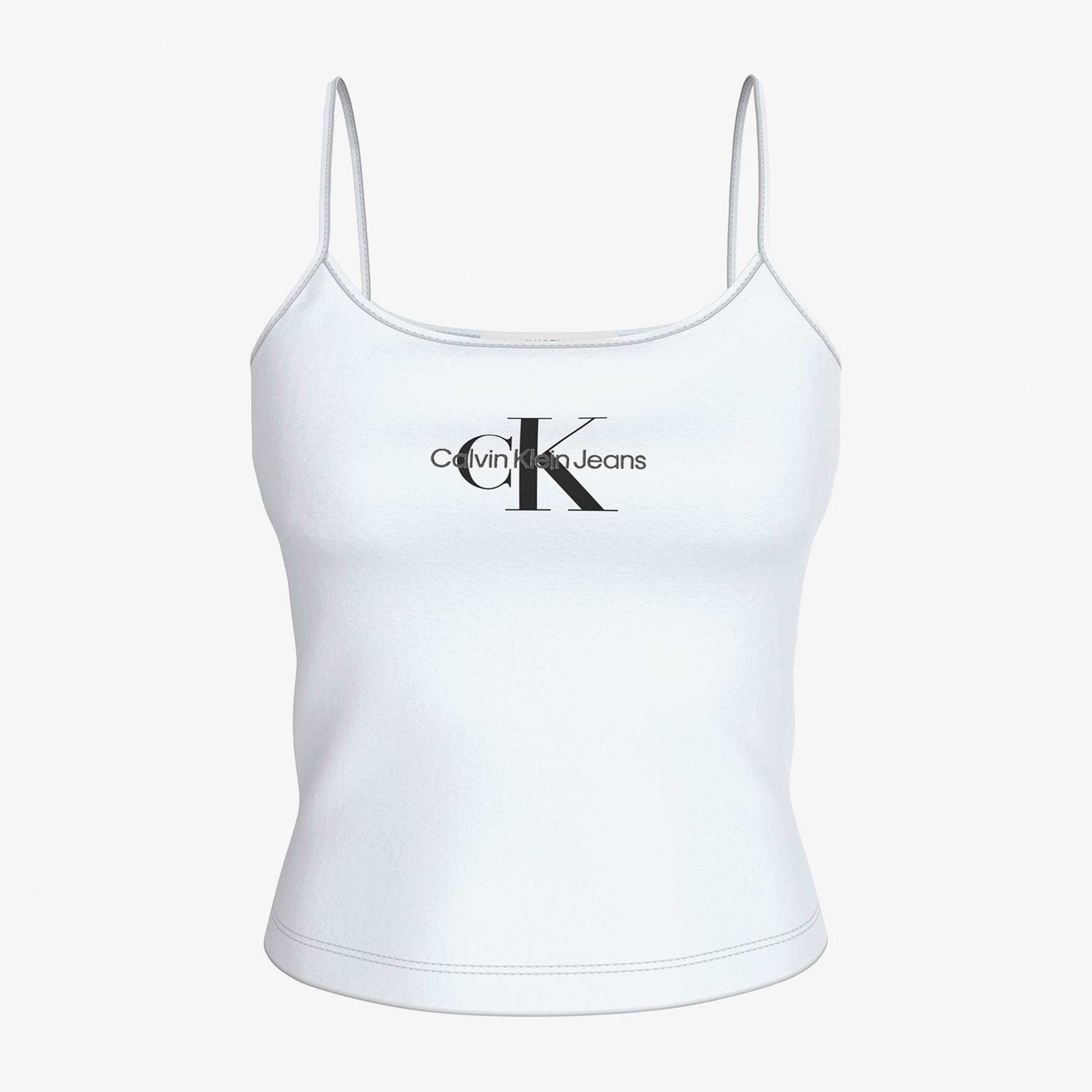 Calvin Klein Jeans Monologo Kadın Beyaz Bluz