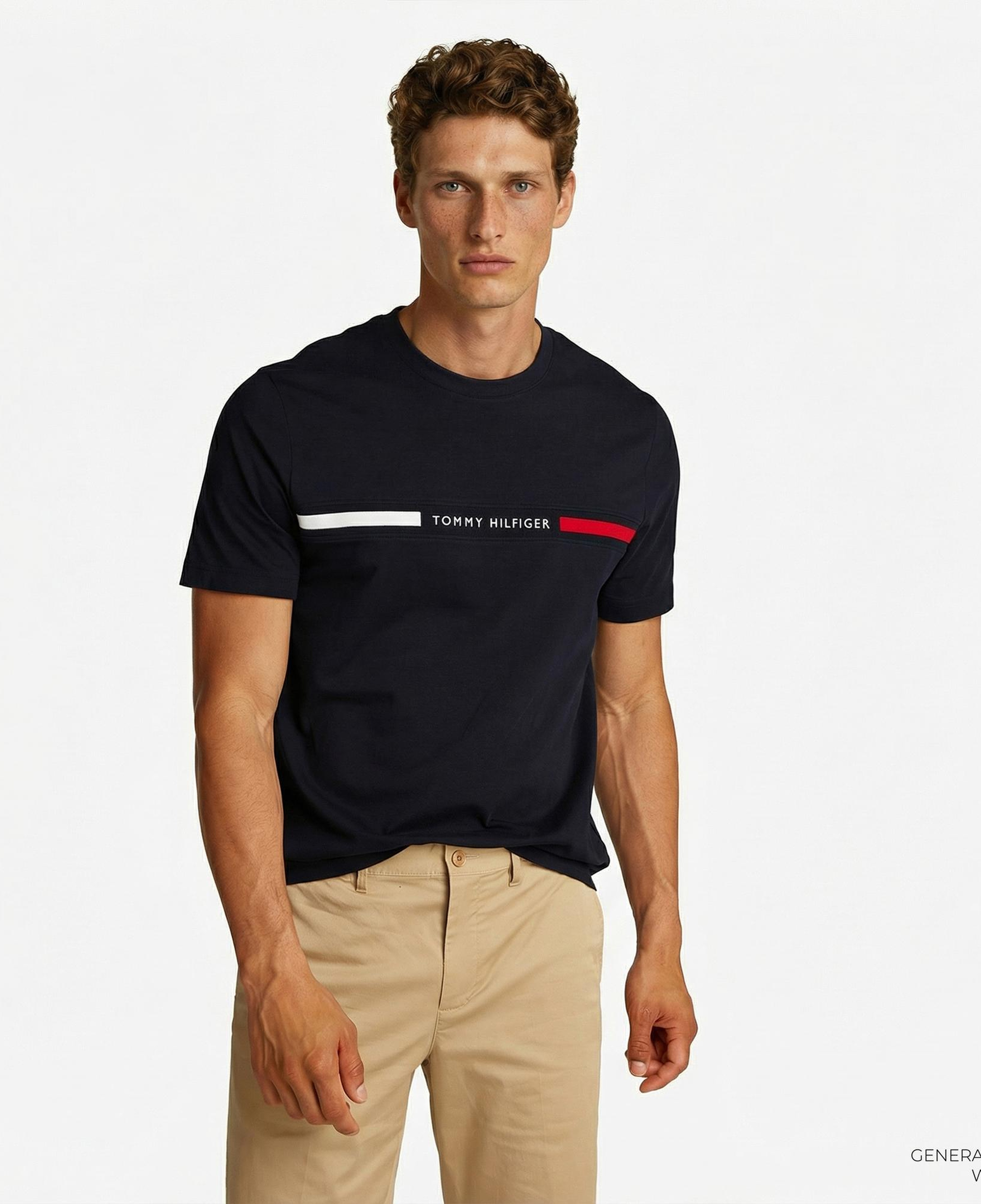 Tommy Hilfiger Brand Love Erkek Lacivert T-Shirt