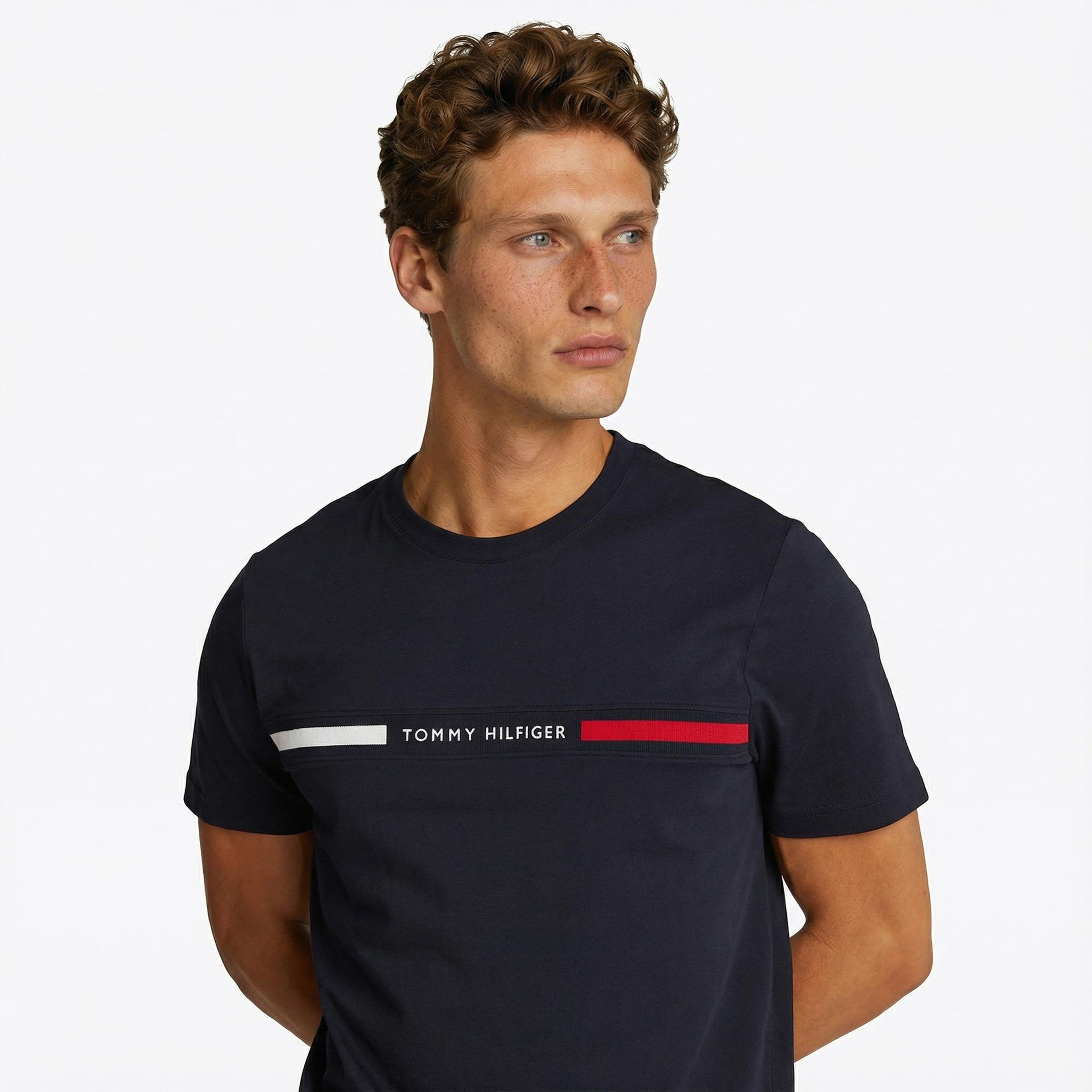 Tommy Hilfiger Brand Love Erkek Lacivert T-Shirt