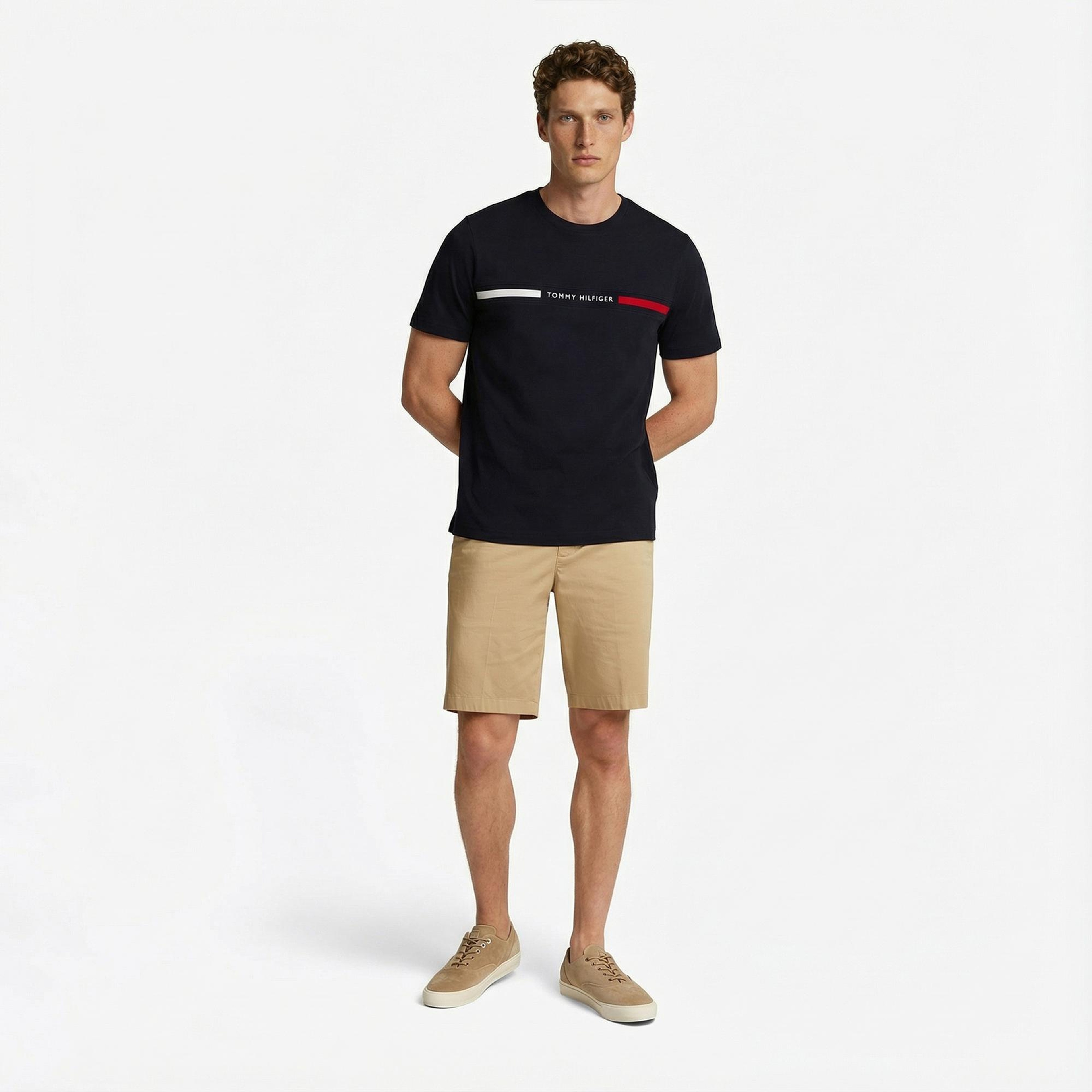 Tommy Hilfiger Brand Love Erkek Lacivert T-Shirt