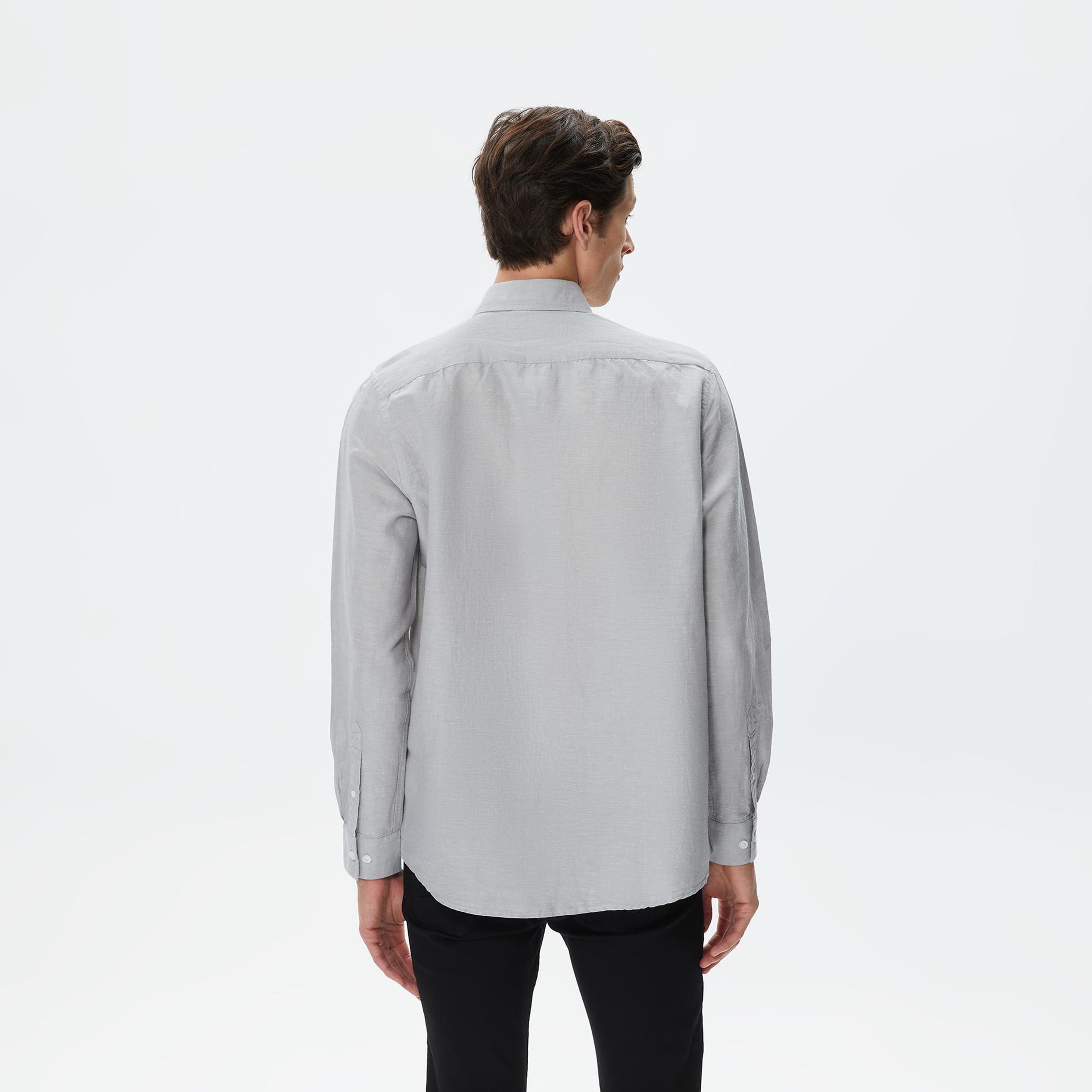 Nautica Erkek Gri Classic Fit Gömlek