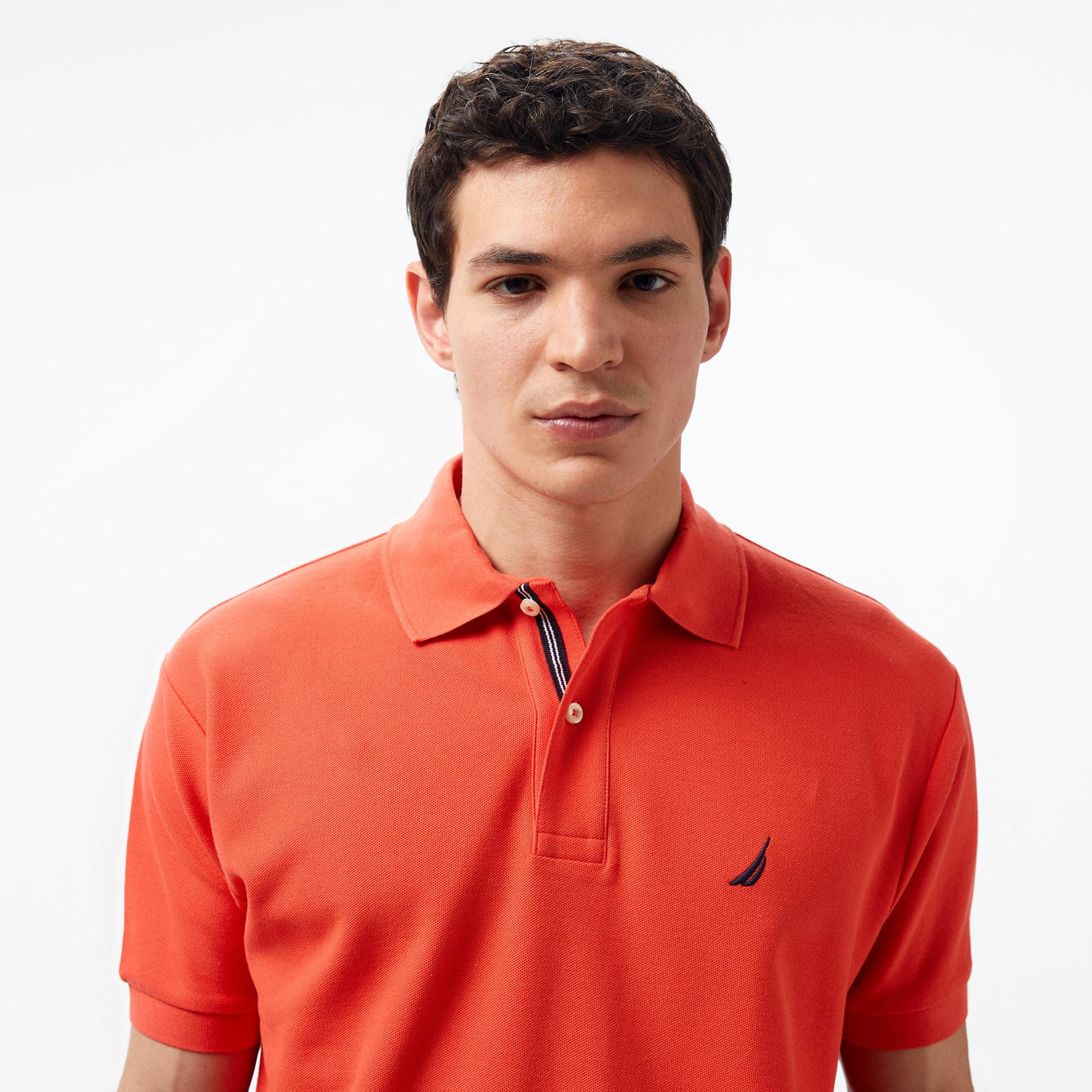 Nautica Erkek Turuncu Classic Fit Kısa Kollu Polo Yaka T-Shirt
