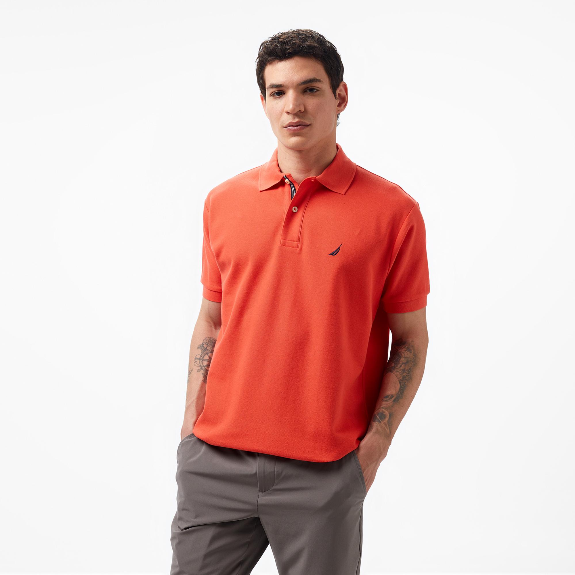 Nautica Erkek Turuncu Classic Fit Kısa Kollu Polo Yaka T-Shirt
