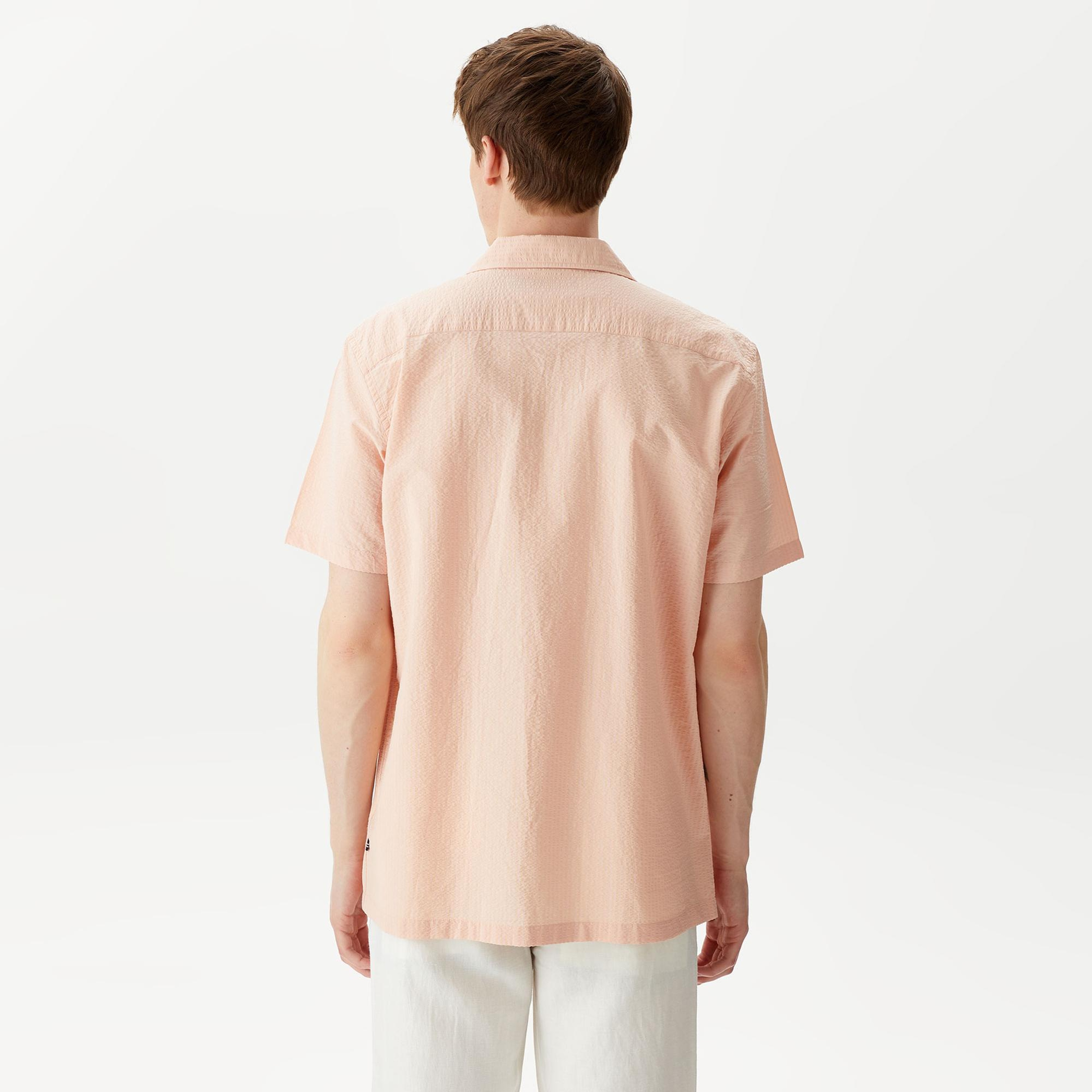 Nautica Erkek Turuncu Classic Fit Kısa Kollu Gömlek