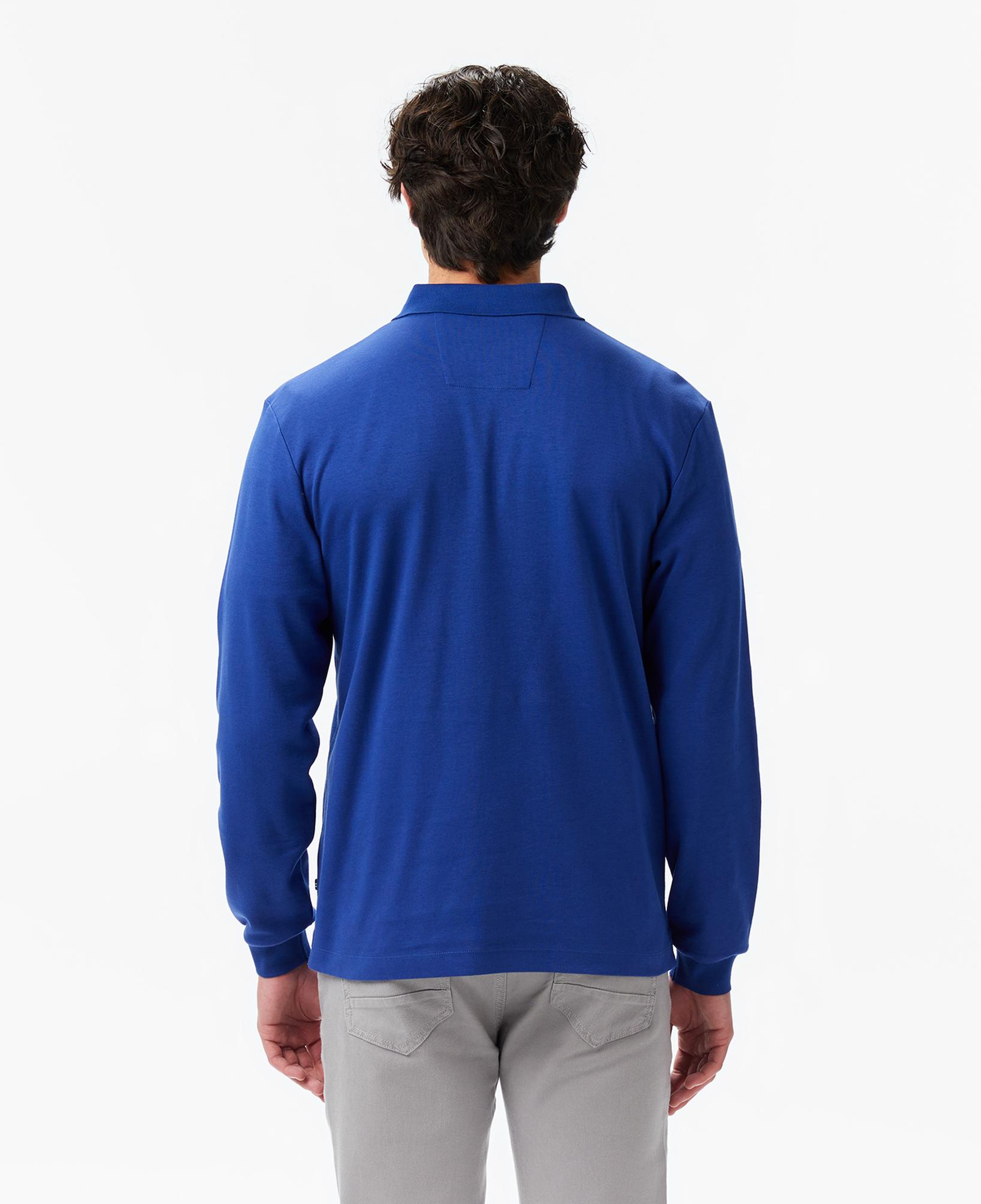 Nautica Erkek Mavi Classic Fit Uzun Kollu Polo Yaka T-Shirt